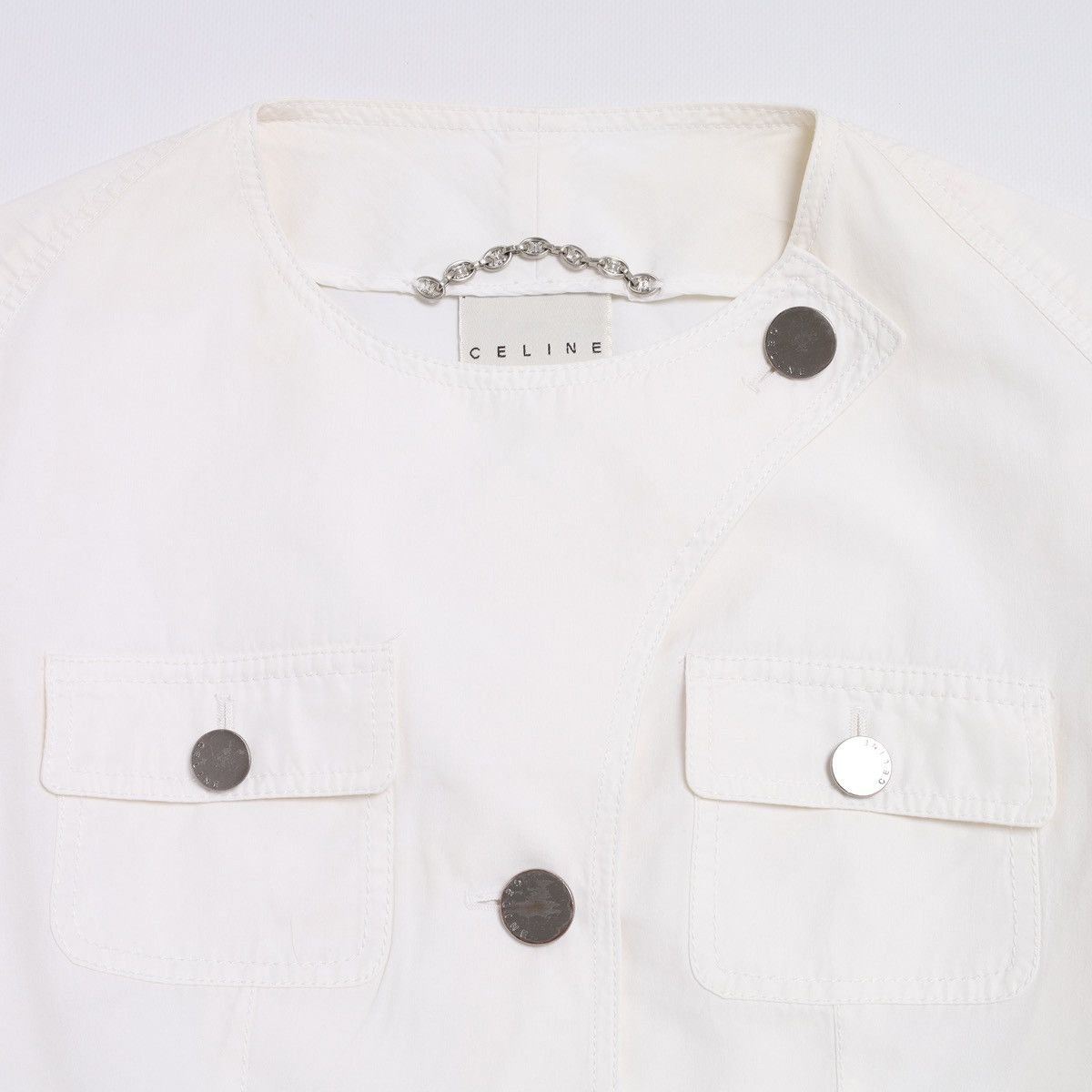 Celine Celine White Cotton Blazer Jacket size 40 Size M / US 6-8 / IT 42-44 - 11 Thumbnail