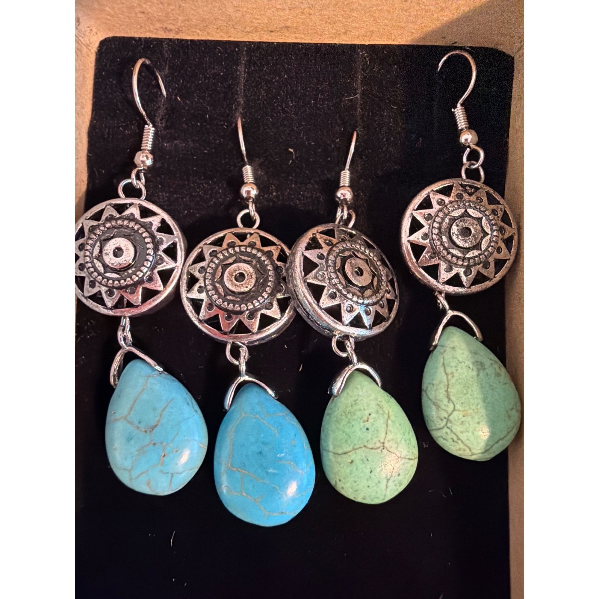 Other Canyon Sky Southwestern Earring Silver Tone Faux Blue Green Size ONE SIZE - 2 Thumbnail