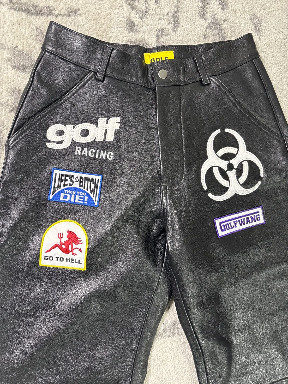 Golf Wang GOLF WANG LEATHER MOTOCROSS PANTS Size US 28 / EU 44 - 2 Thumbnail