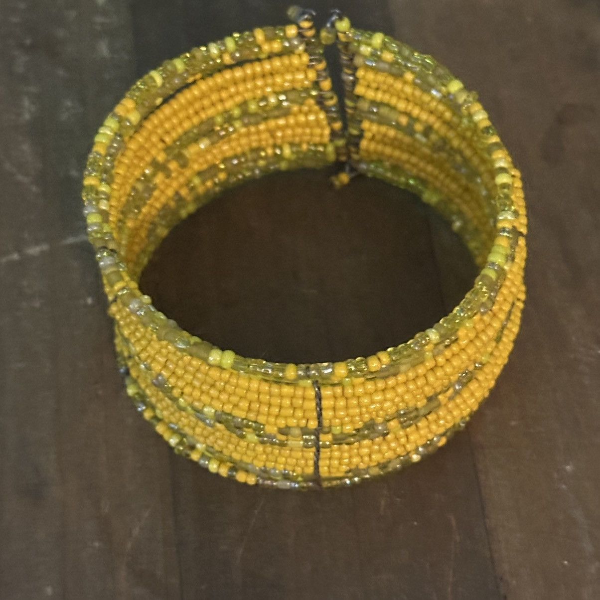 Other Wide mustard yellow seed bead cuff bracelet Size ONE SIZE - 5 Thumbnail
