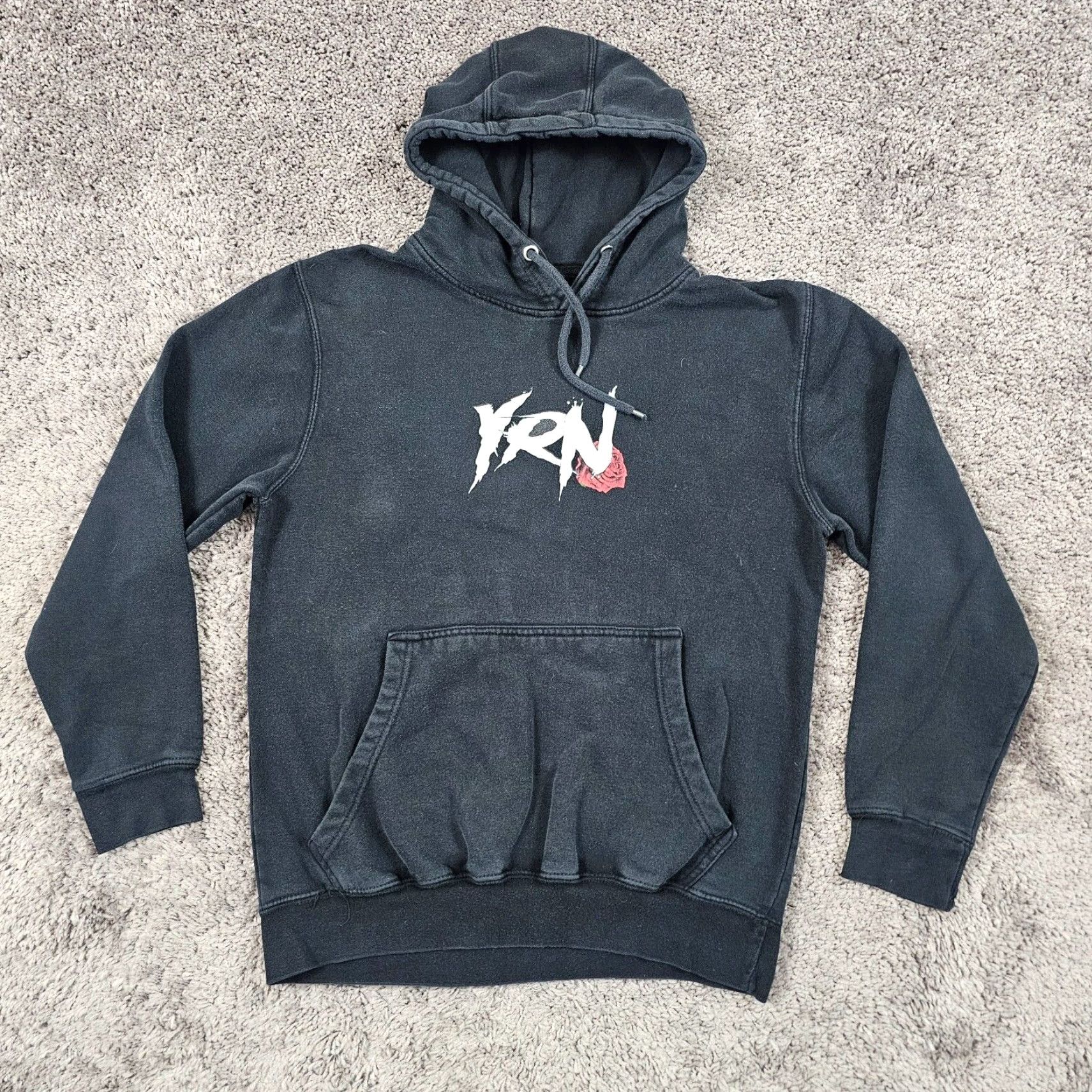 Vintage YRN Young Rich Nation Hoodie Mens Small S Black Graphic Print Pockets Pullover USA 90s Size US S / EU 44-46 / 1 - 2 Thumbnail