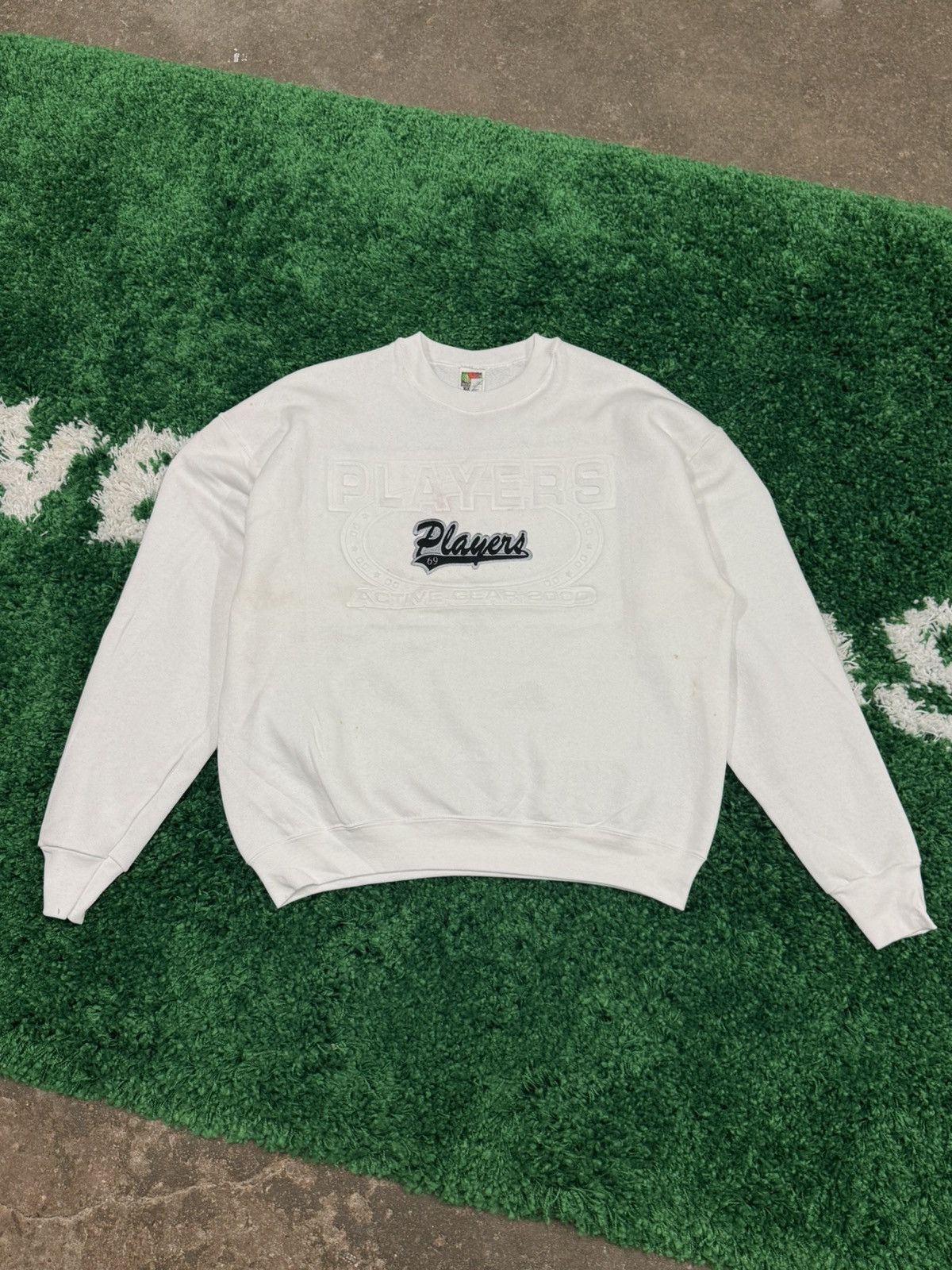 Fruit Of The Loom × Vintage Amazing "Players 69" Script Vintage Oversized Sweatshirt XL Size US XL / EU 56 / 4 - 1 Thumbnail