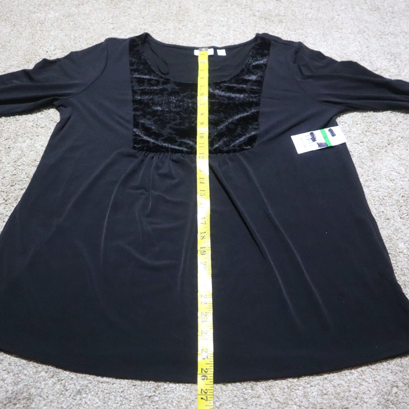 Vintage Kim Rogers Shirt Women L Black Stretch Short Sleeve Casual Size L Size L / US 10 / IT 46 - 6 Thumbnail