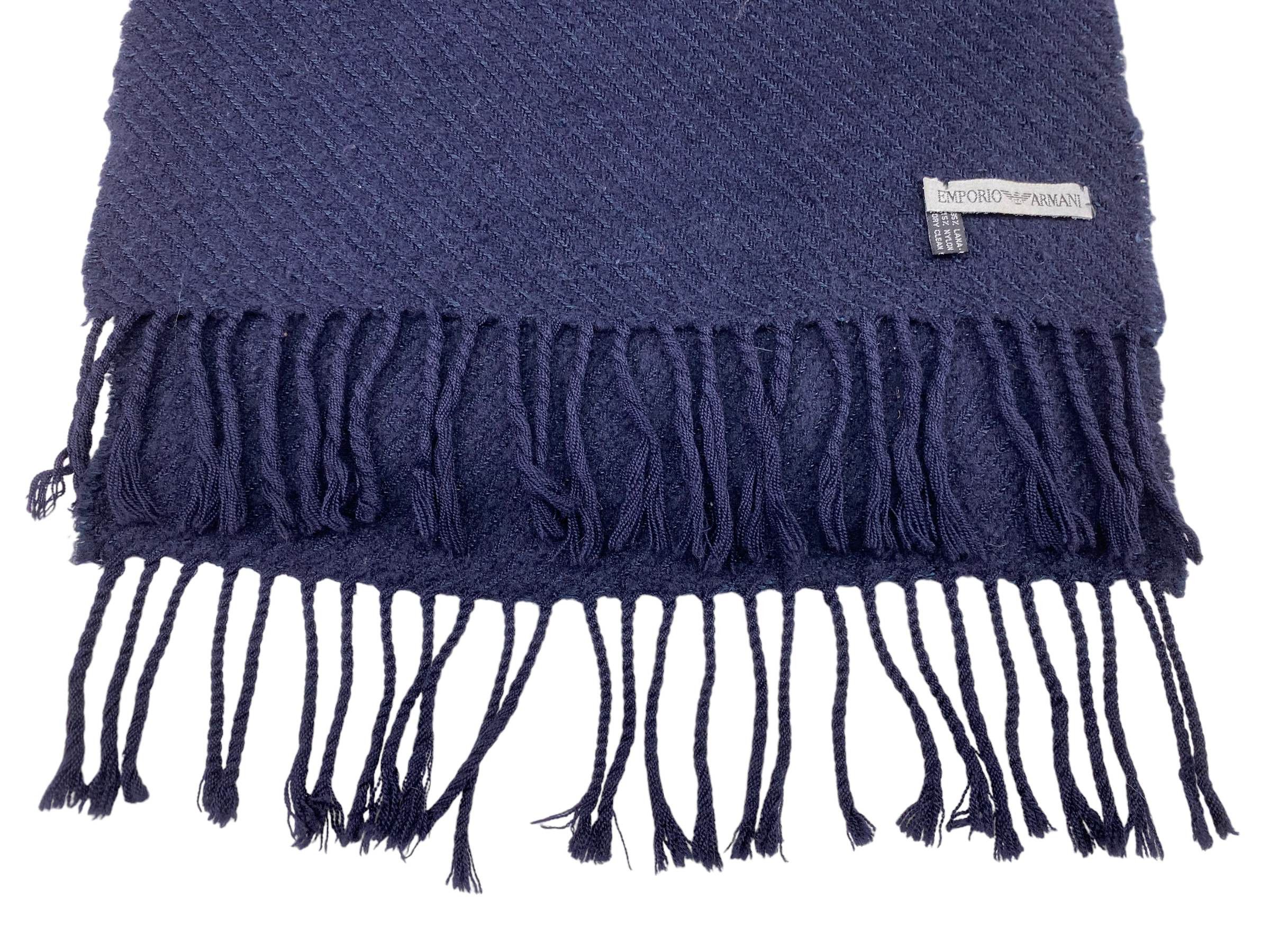 Emporio Armani × Vintage Vintage Emporio Armani Wool Scarf - Made in Italy Size ONE SIZE - 6 Thumbnail