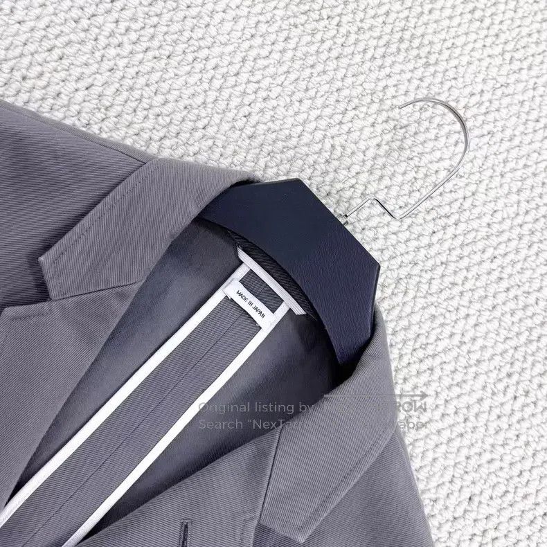 Thom Browne Thom Browne Dark Gray Gun Collar Double Sleeve Patch Strip Size US L / EU 52-54 / 3 - 3 Thumbnail