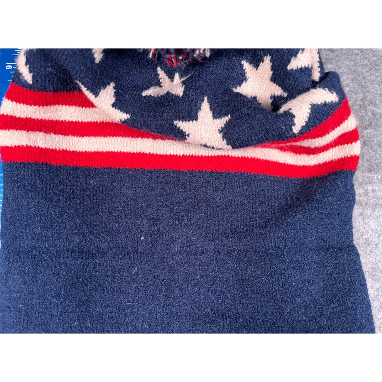 Vintage Unbranded Beanie Adult One Size Blue Red USA Flag Knit Lined Acrylic Hat Mens Size US M / EU 48-50 / 2 - 3 Thumbnail