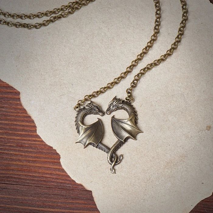 Streetwear Dragon Heart Symbol of Love Necklace | Grailed