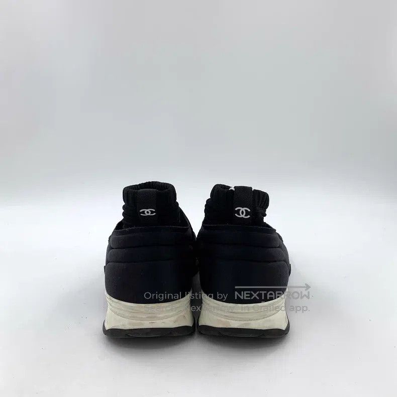 Chanel Chanel Black Lace-up Casual Flat Sneakers Size US 8.5 / IT 38.5 - 4 Thumbnail