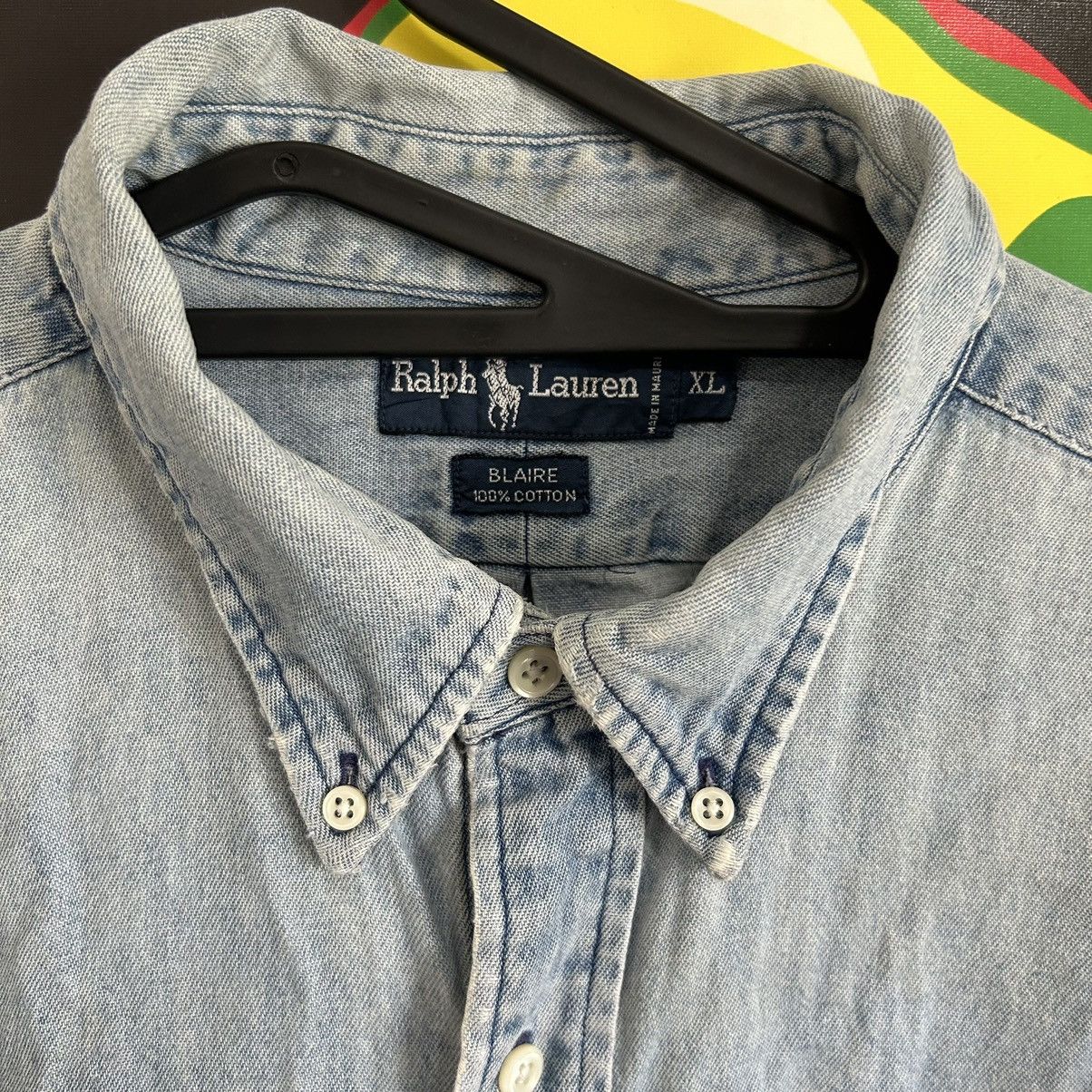 Ralph Lauren Vintage Ralph Lauren Distressed Denim Long Sleeve Shirt Size US M / EU 48-50 / 2 - 5 Thumbnail