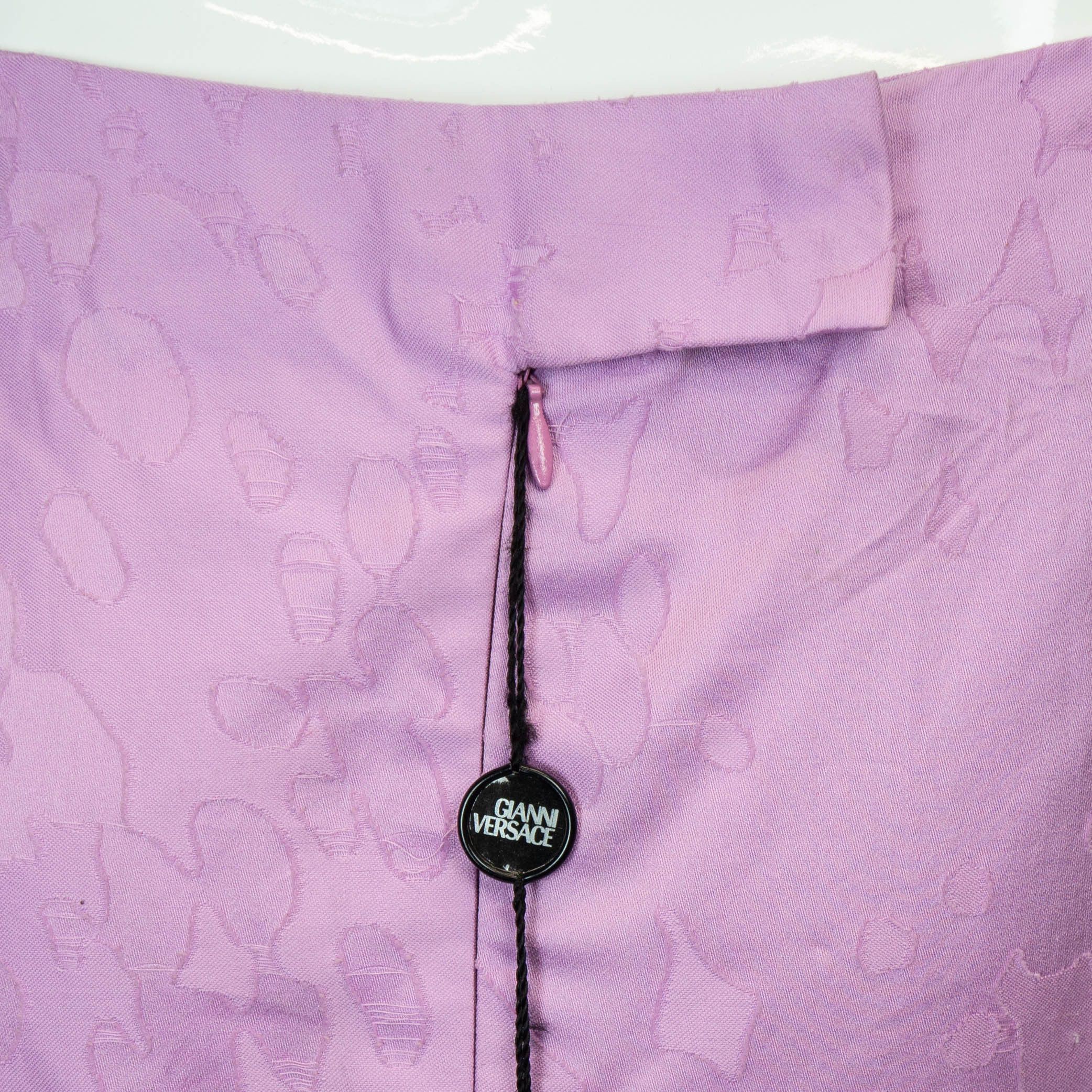 Versace GIANNI VERSACE Purple Skirt Vintage 80s 90s Size 28" / US 6 / IT 42 - 4 Thumbnail