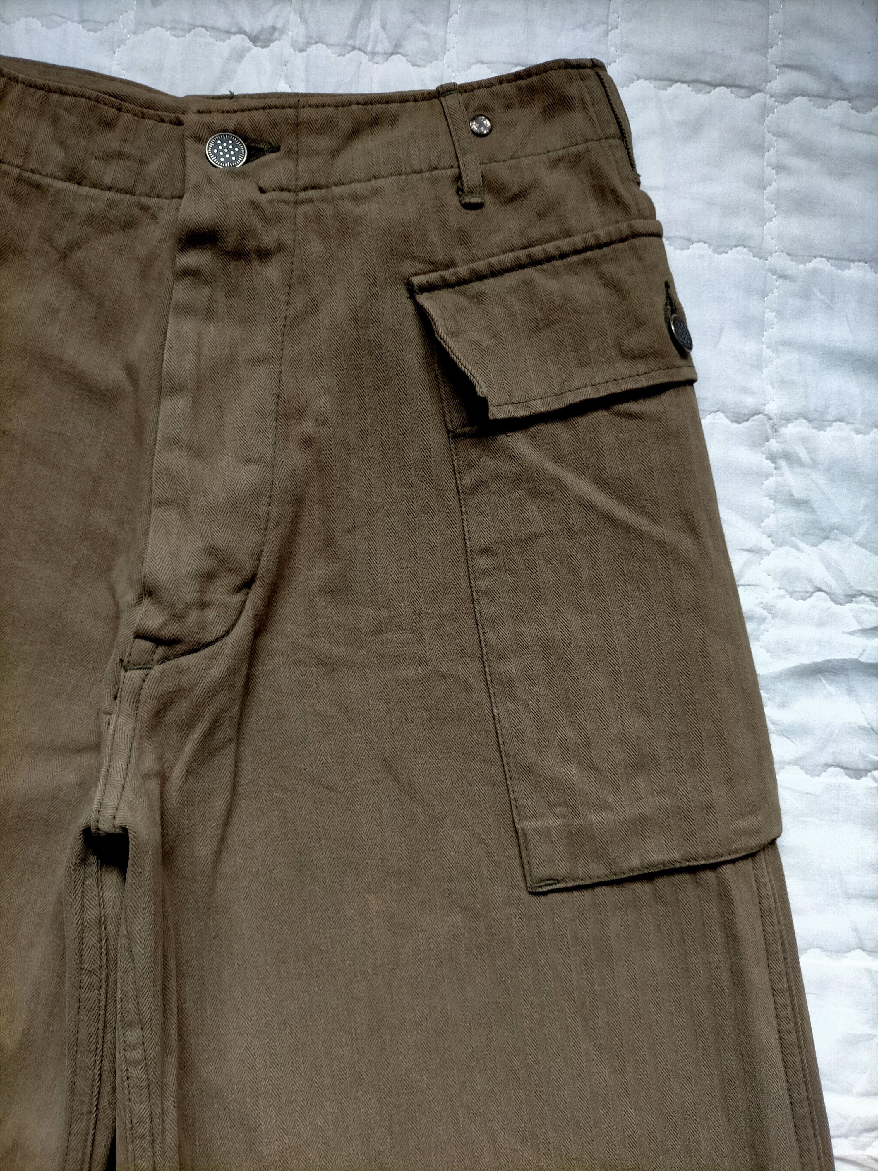 Japanese Brand × Vintage WW2 Army Green 13 Star HBT Trouser Pants Size US 28 / EU 44 - 4 Thumbnail