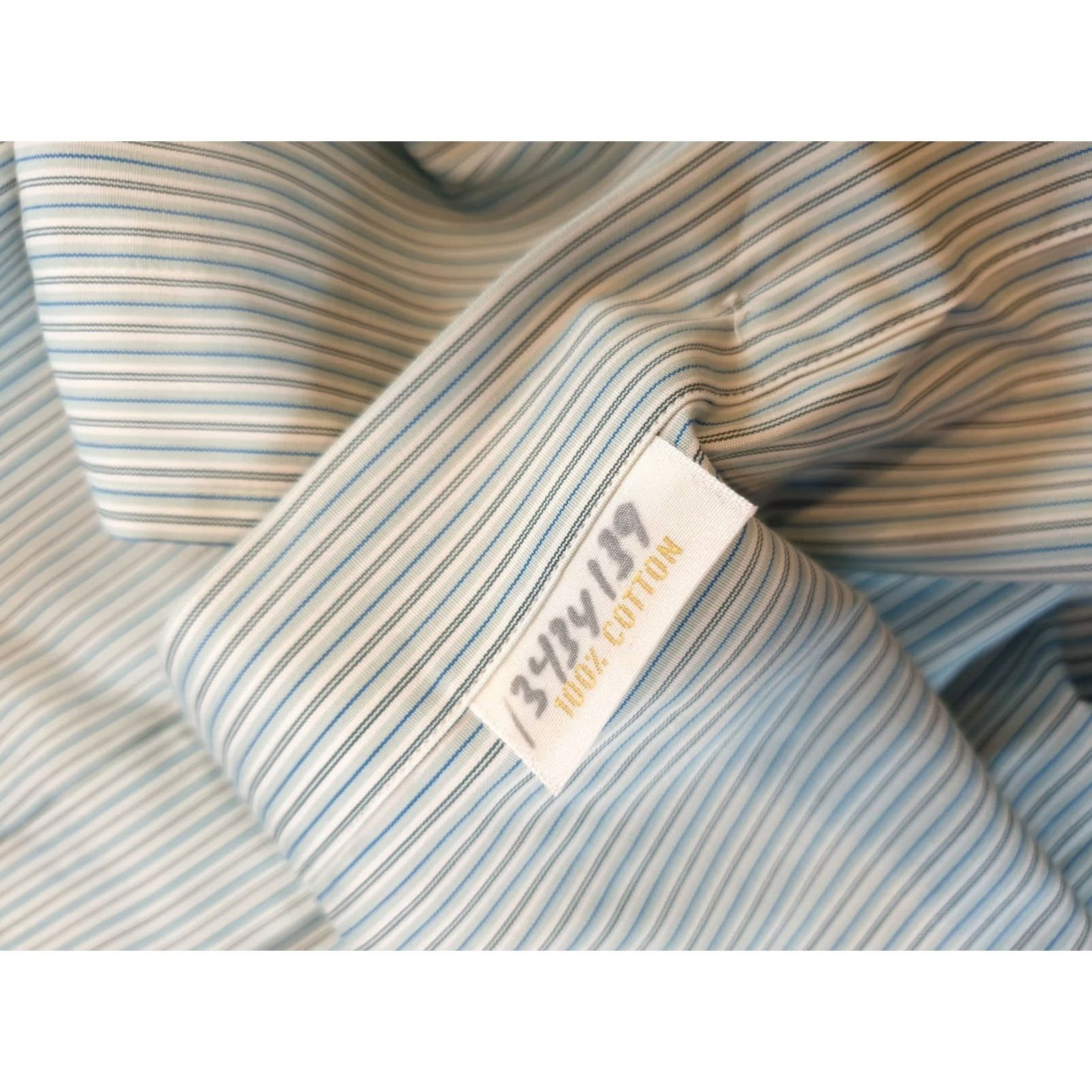 Brioni Brioni Shirt Mens 2XL Striped Button Up Dress Shirt Italy Made In Italy Blue Size 48R - 4 Thumbnail