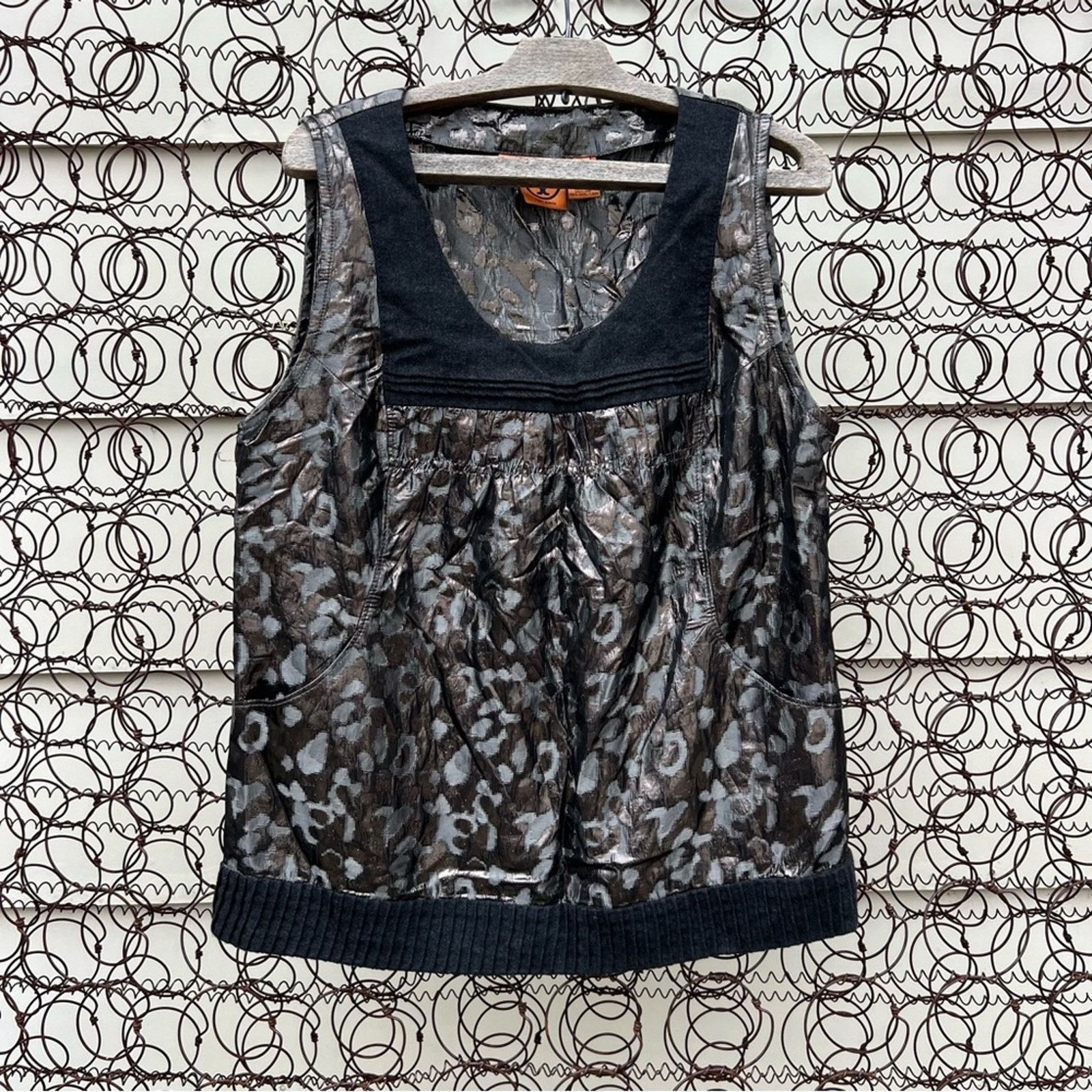 Tory Burch Tory Burch Claire Metallic Black Cheetah Sleeveless Tank Size XL / US 12-14 / IT 48-50 - 1 Thumbnail