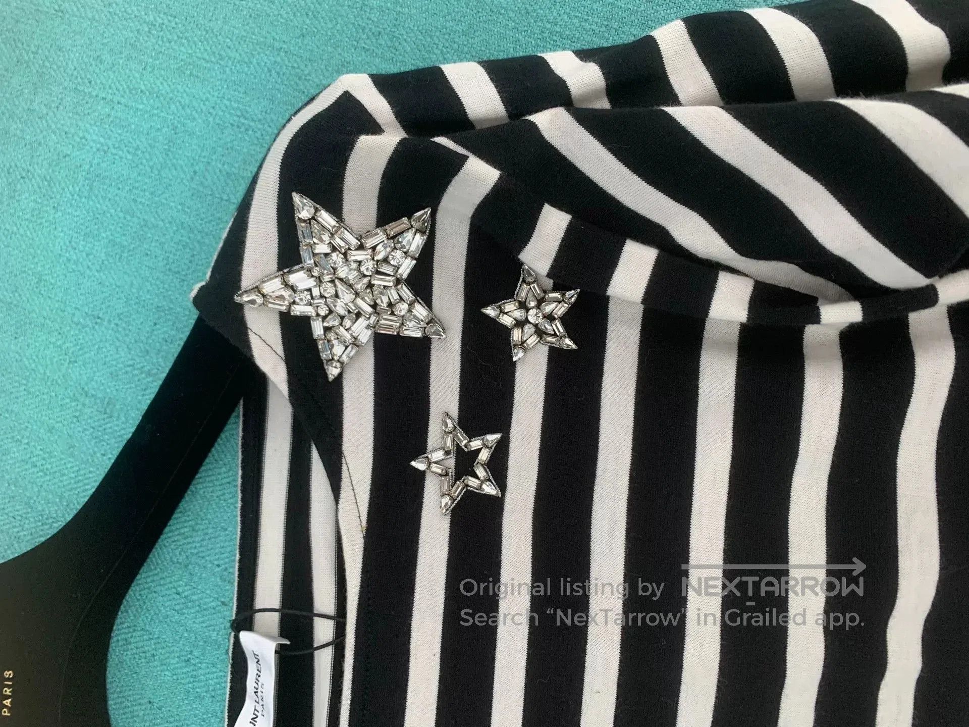 Saint Laurent Paris Saint Laurent Striped Crystal Star Top. Size M / US 6-8 / IT 42-44 - 2 Thumbnail