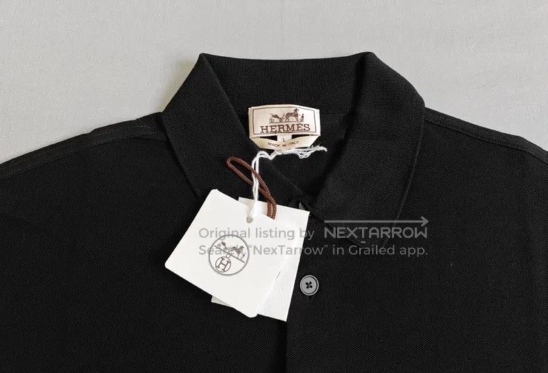 Hermes Hermes Polo shirt short-sleeved, black, H embroidery, 100% Size US L / EU 52-54 / 3 - 4 Thumbnail
