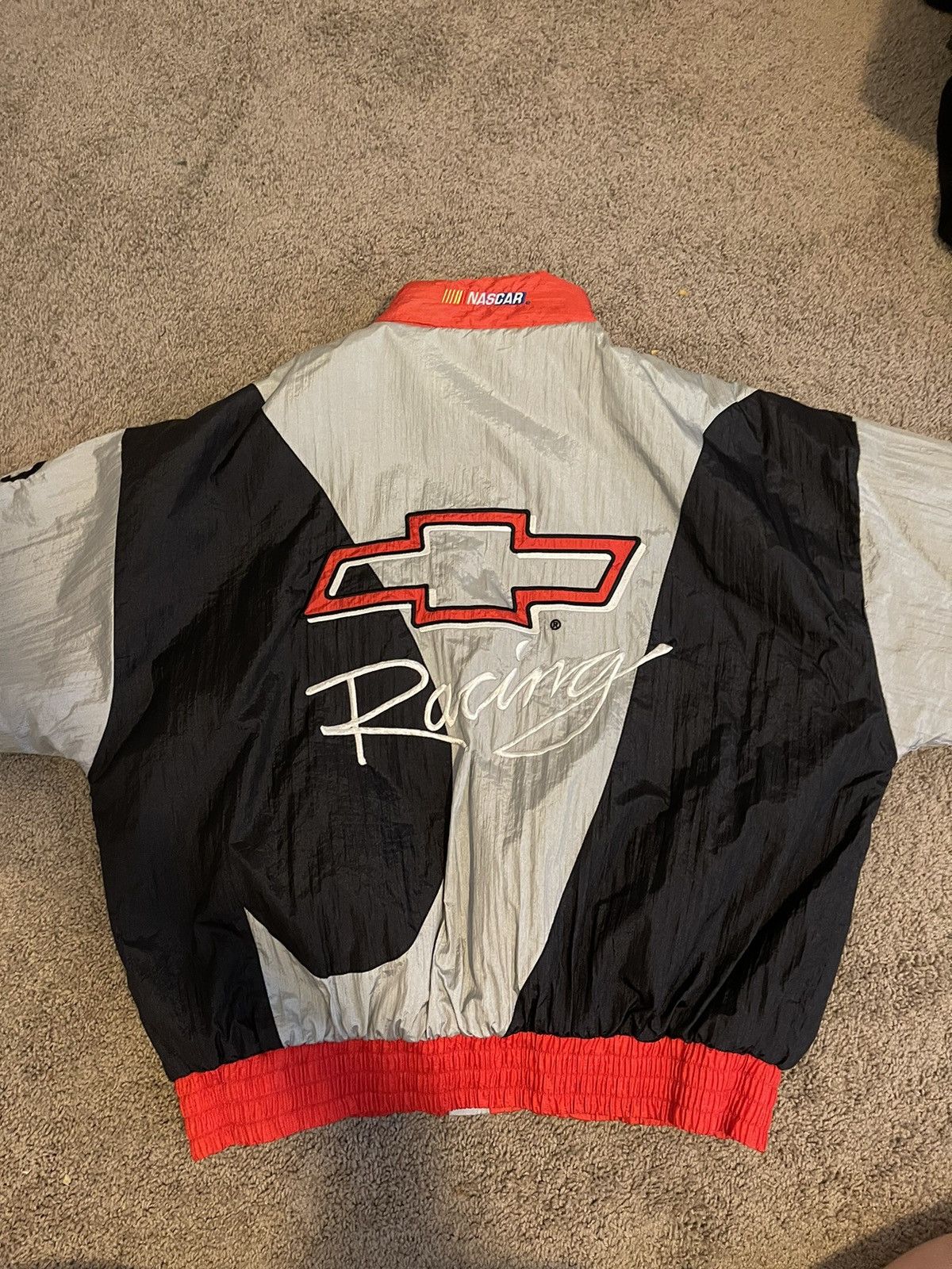 image of Chevrolet Racing Puffer Jacket in Grey, Men's (Size XL)