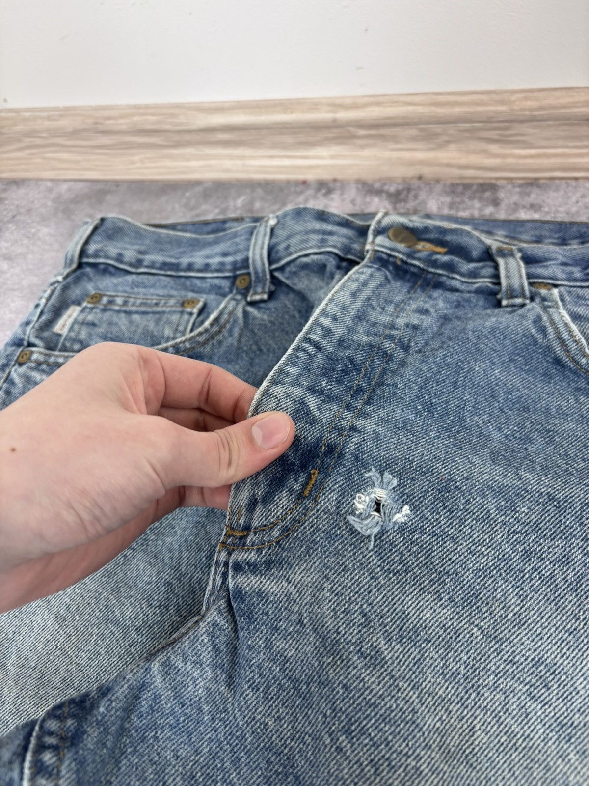 Carhartt Carhartt Men’s Denim Jeans Faded Blue USA Workwear B18 DST Size US 34 / EU 50 - 17 Thumbnail