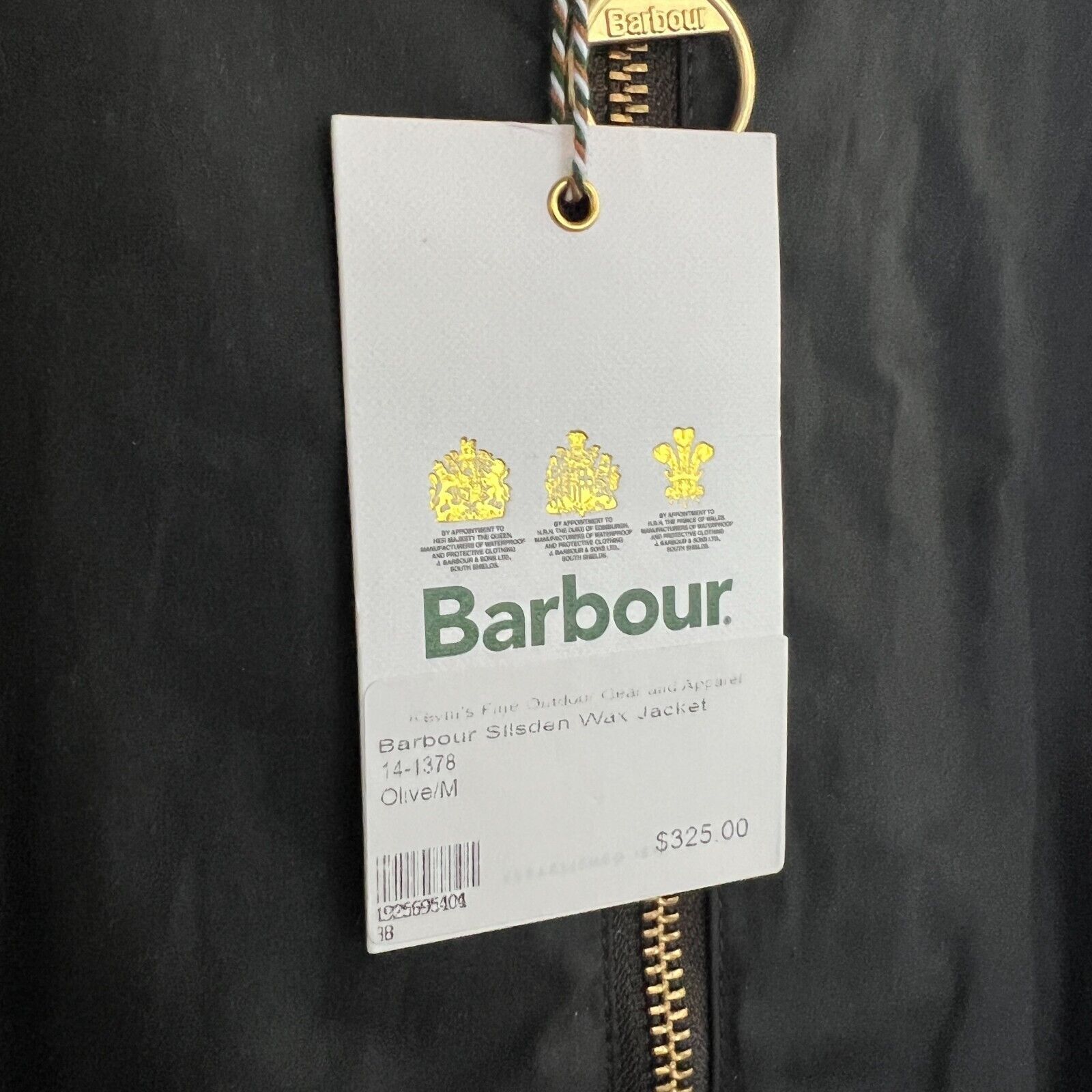 Barbour Men's Barbour Silsden Waxed Jacket Olive Green Size M NWT Size US M / EU 48-50 / 2 - 3 Thumbnail