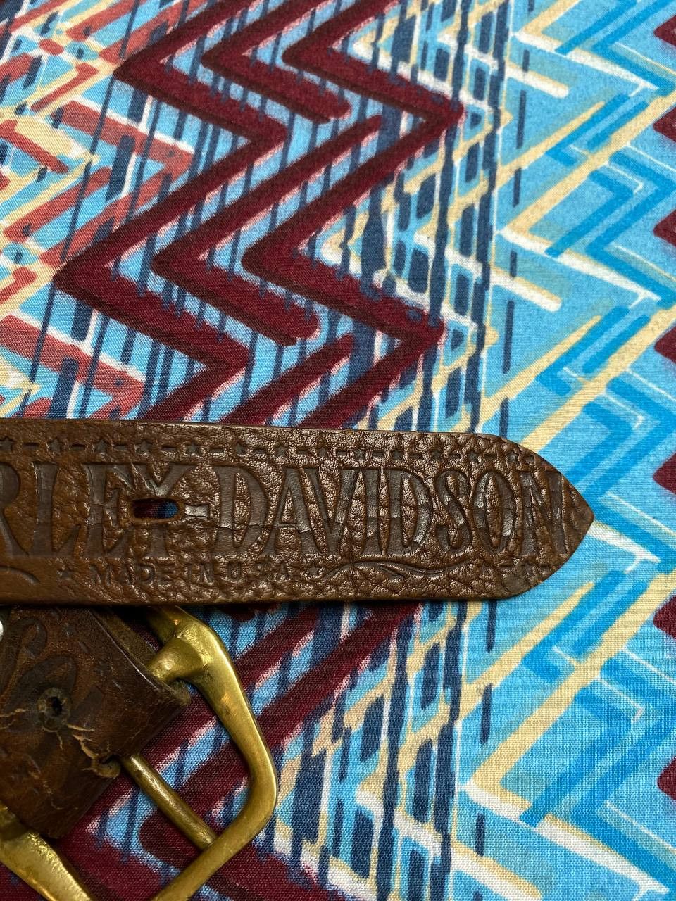 Harley Davidson Belt brown Vintage Harley Davidson Streetwear Y2K Size ONE SIZE - 8 Thumbnail