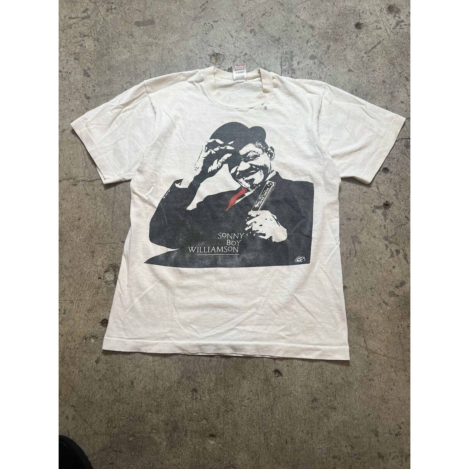 Fruit Of The Loom Vintage 90s Sonny Boy Williamson Blues Legend White Tee M Size US M / EU 48-50 / 2 - 1 Thumbnail
