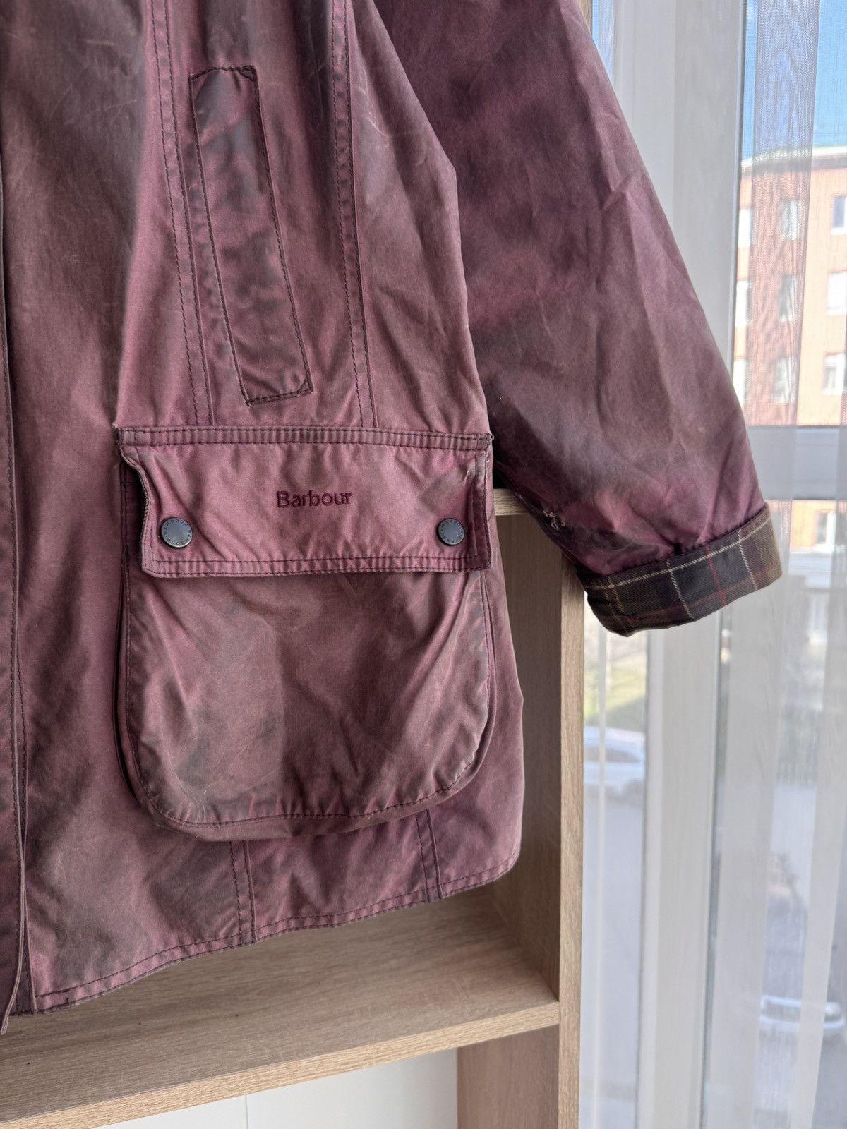 Barbour × Vintage Vintage Barbour Tartan Classic W’ Beadnell Wax Jacket Size XXL / US 16-18 / IT 52-54 - 8 Thumbnail