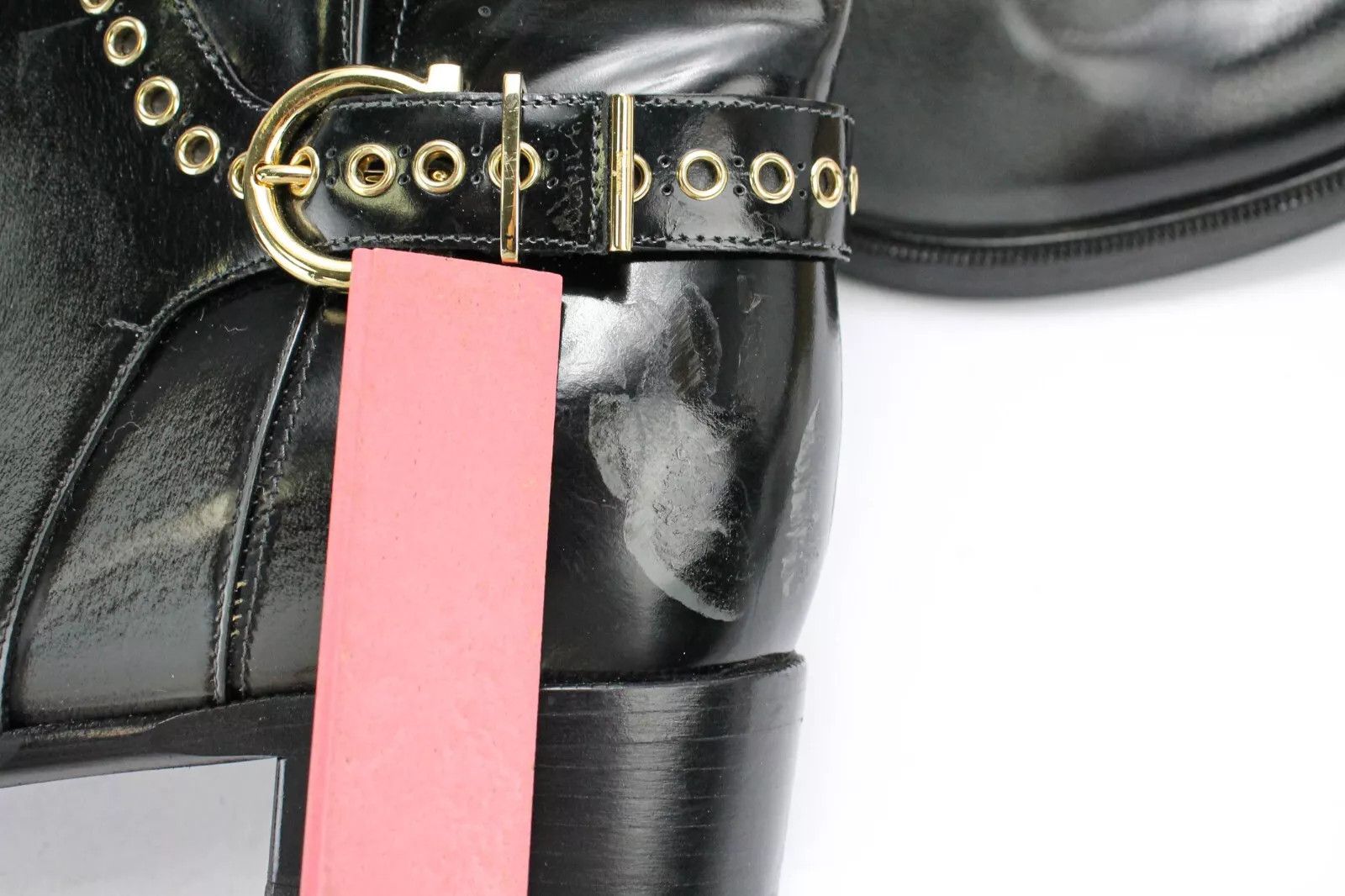 Salvatore Ferragamo SALVATORE FERRAGAMO Women EU 40.5 Biker Patent Leather Boots Size US 10.5 / IT 40.5 - 14 Thumbnail