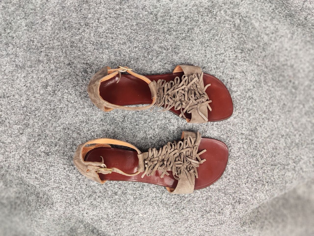 Chip & Pepper Chie Mihara Premium leather sandals without heels Shoes Size US 8.5 / IT 38.5 - 2 Thumbnail
