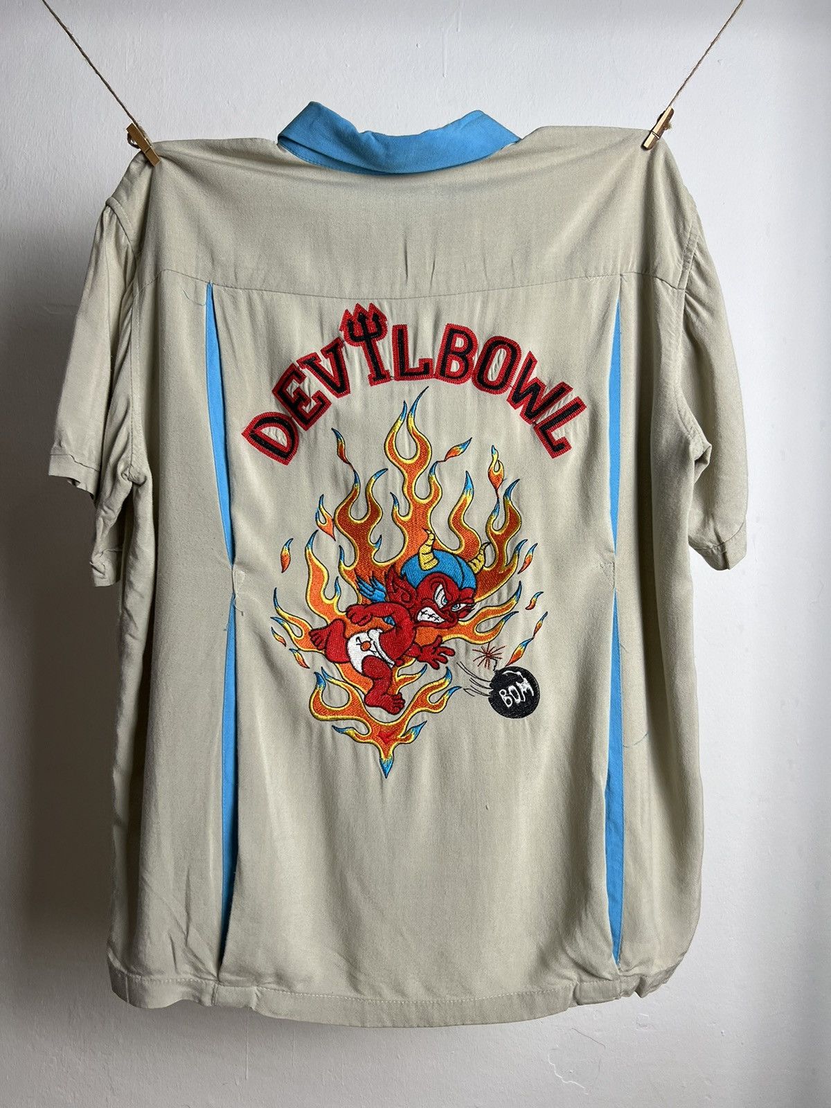 Japanese Brand × Tedman × Vintage Vintage Tedman Red Devil Bowling Shirts Size US L / EU 52-54 / 3 - 1 Thumbnail