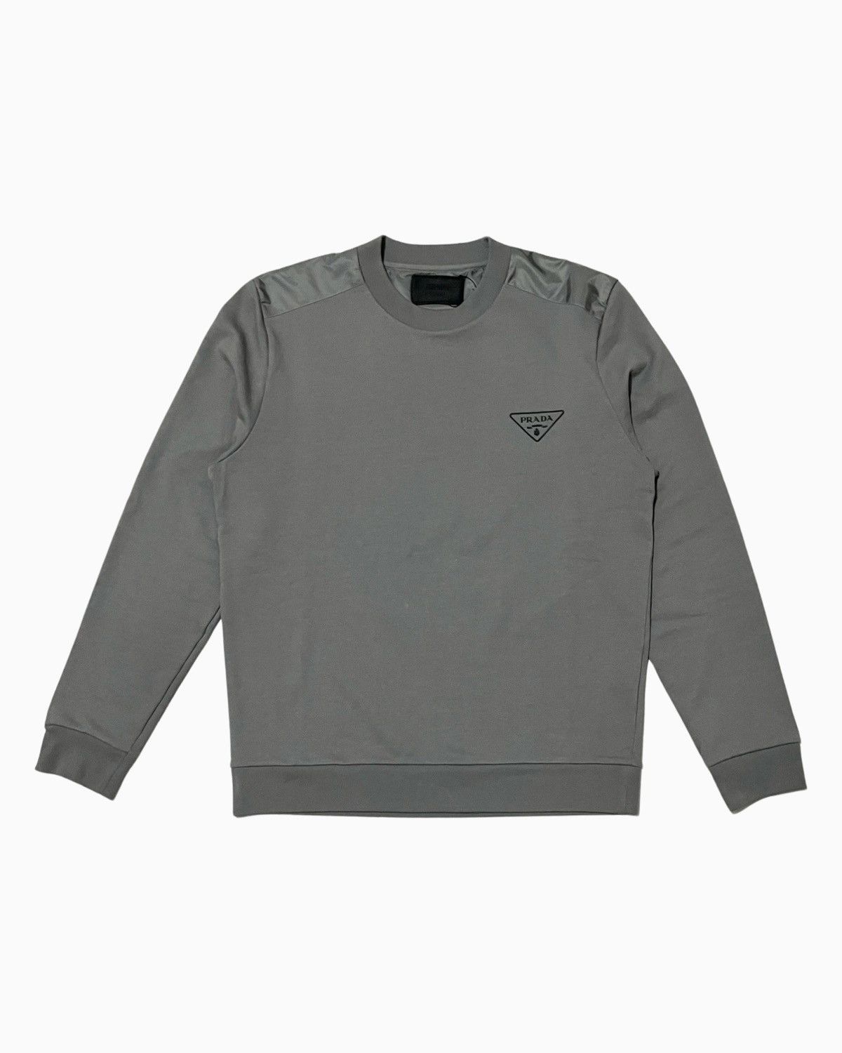 image of Prada Chest Logo Sweatshirt in Grey, Men's (Size XL)