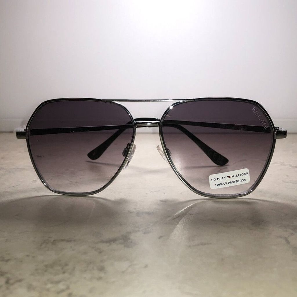 Tommy Hilfiger Tommy Hilfiger Gunmetal & Black Aviator Sunglasses Size ONE SIZE - 2 Thumbnail