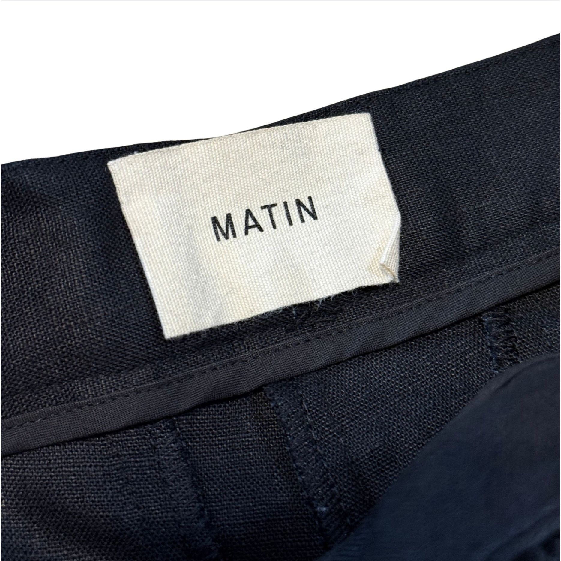 Other MATIN Herringbone Black Wide Leg Linen Pleat Trouser Pant Size 26" / US 2 / IT 38 - 3 Thumbnail