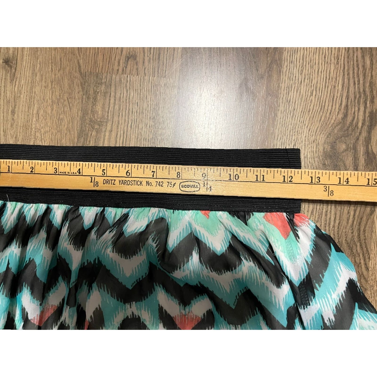 Vintage rue21 Skirt Women's Medium Long Maxi Pink White Green Herringbone Casual Fall Spring Summer Size 32" / US 10 / IT 46 - 3 Thumbnail