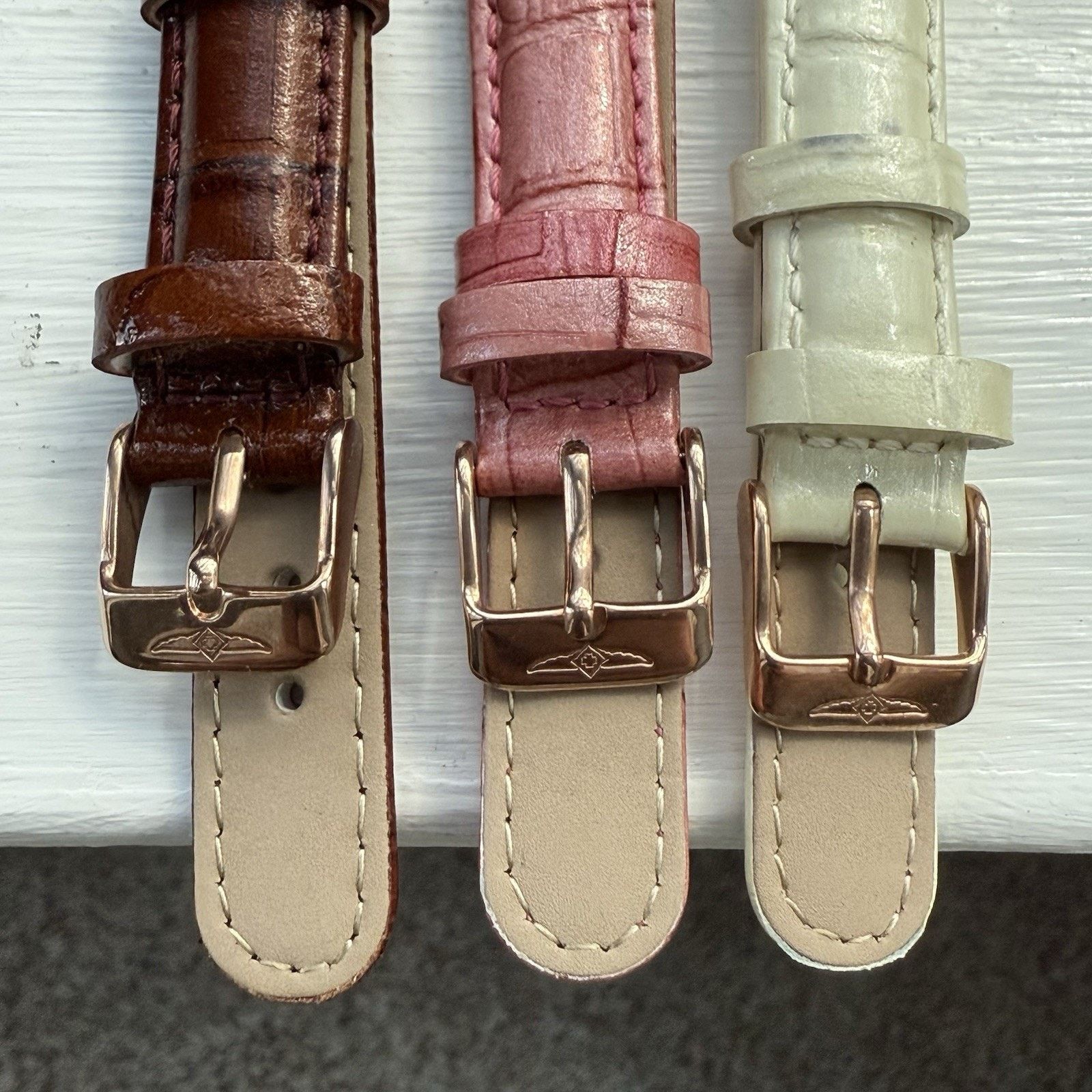 Invicta Set Of 3 Invicta Leather Watch Bands Ladies 16mm 7” Length Size ONE SIZE - 2 Thumbnail