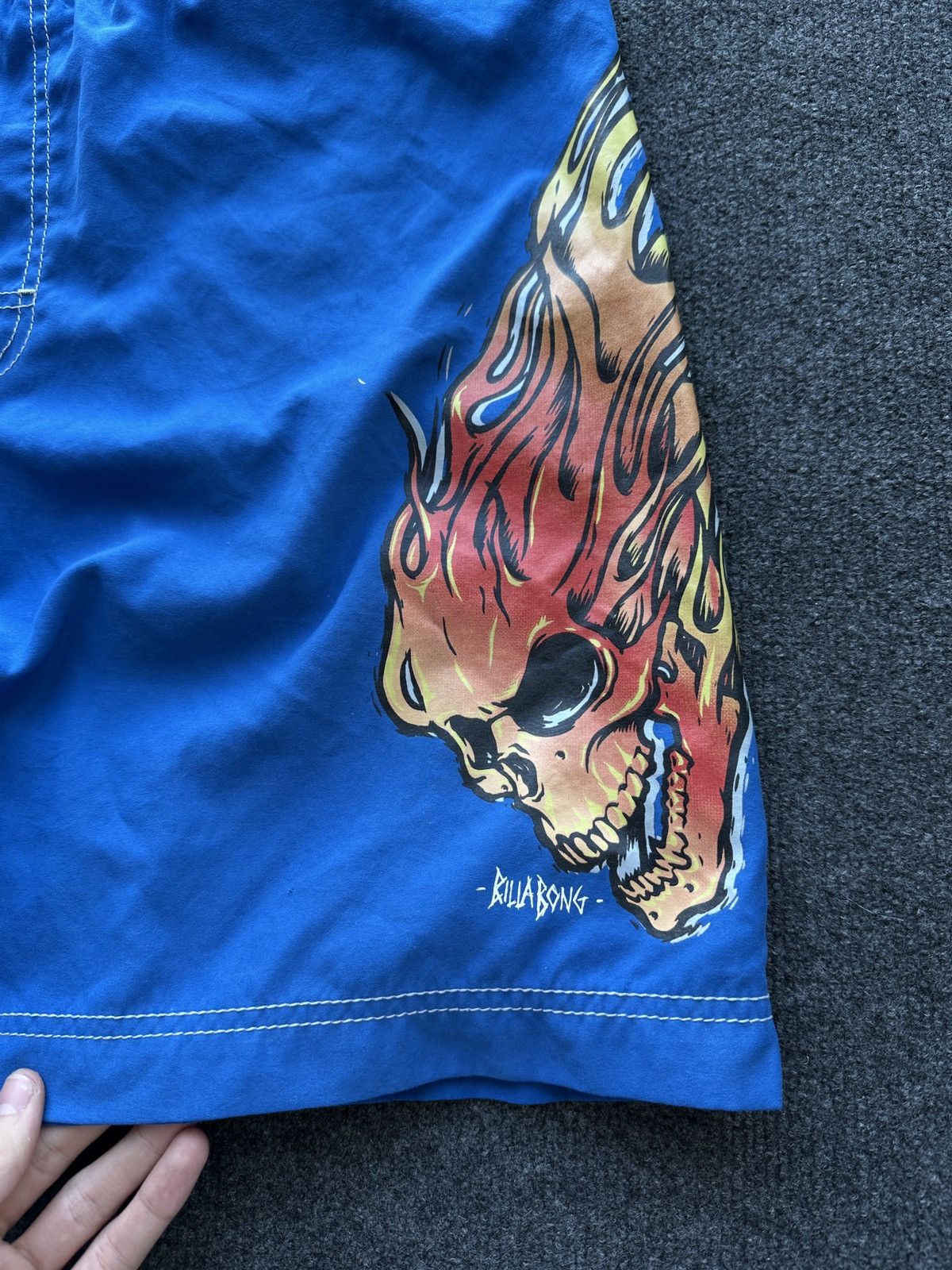Billabong SKULL FLAME🚨 BILLABONG BIG LOGO SWIMSHORTS Y2K SURF Size US 40 / EU 56 - 3 Thumbnail