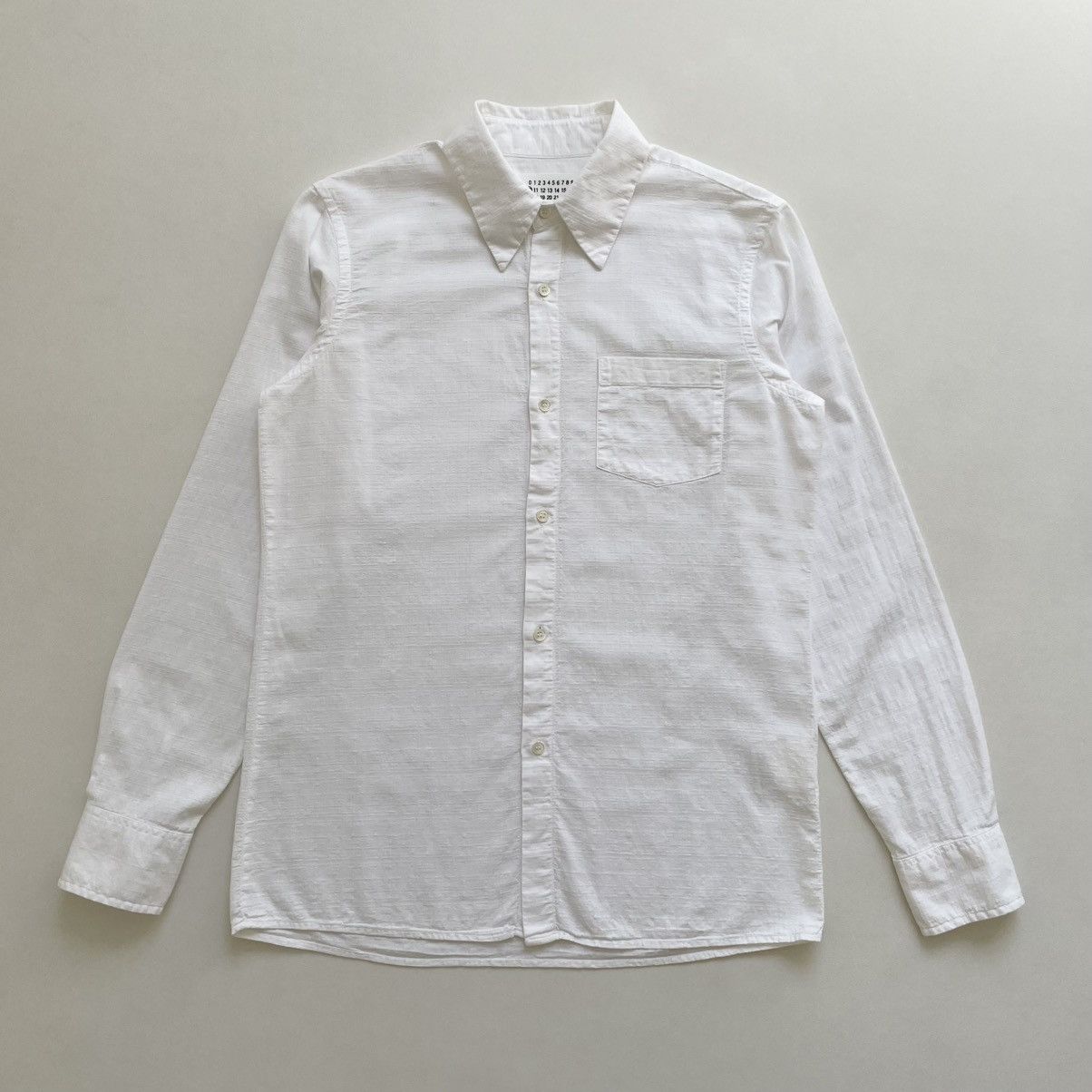 Maison Margiela S/S 03 White Grid Boucle Cotton Shirt Size US M / EU 48-50 / 2 - 1 Thumbnail