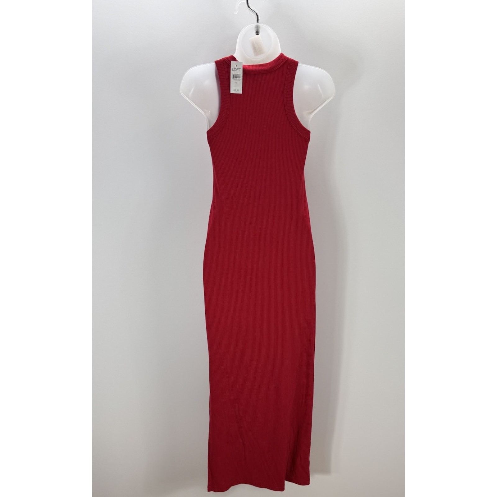 Loft Loft Red Halter Stretch Knit Side-slit Maxi Dress X-Small Size XS / US 0-2 / IT 36-38 - 3 Thumbnail