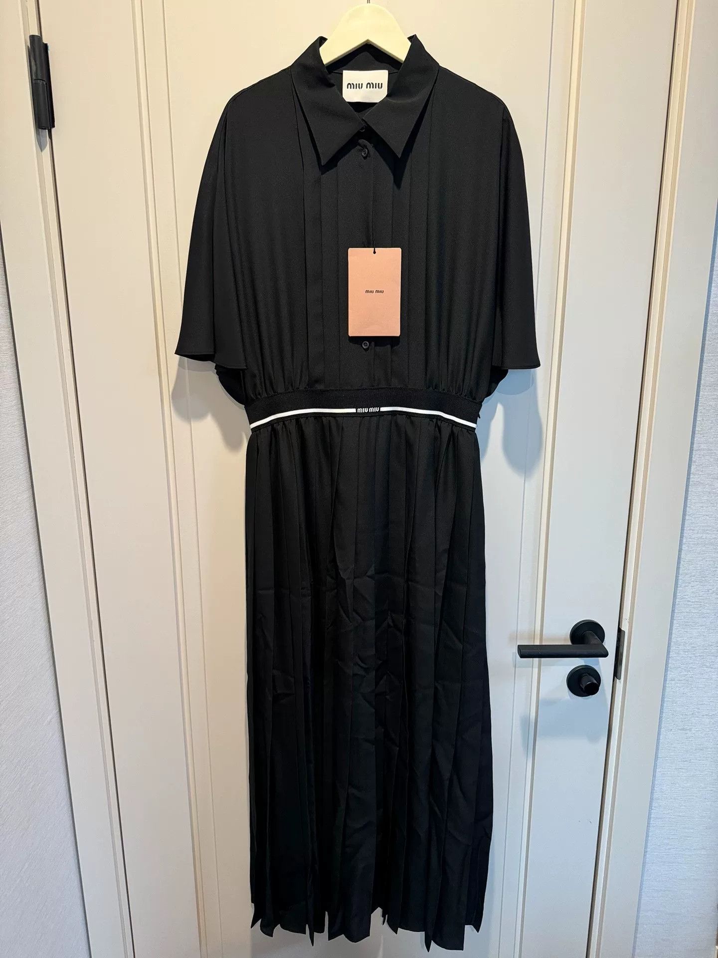 Miu Miu Short Sleeve Dress in Black