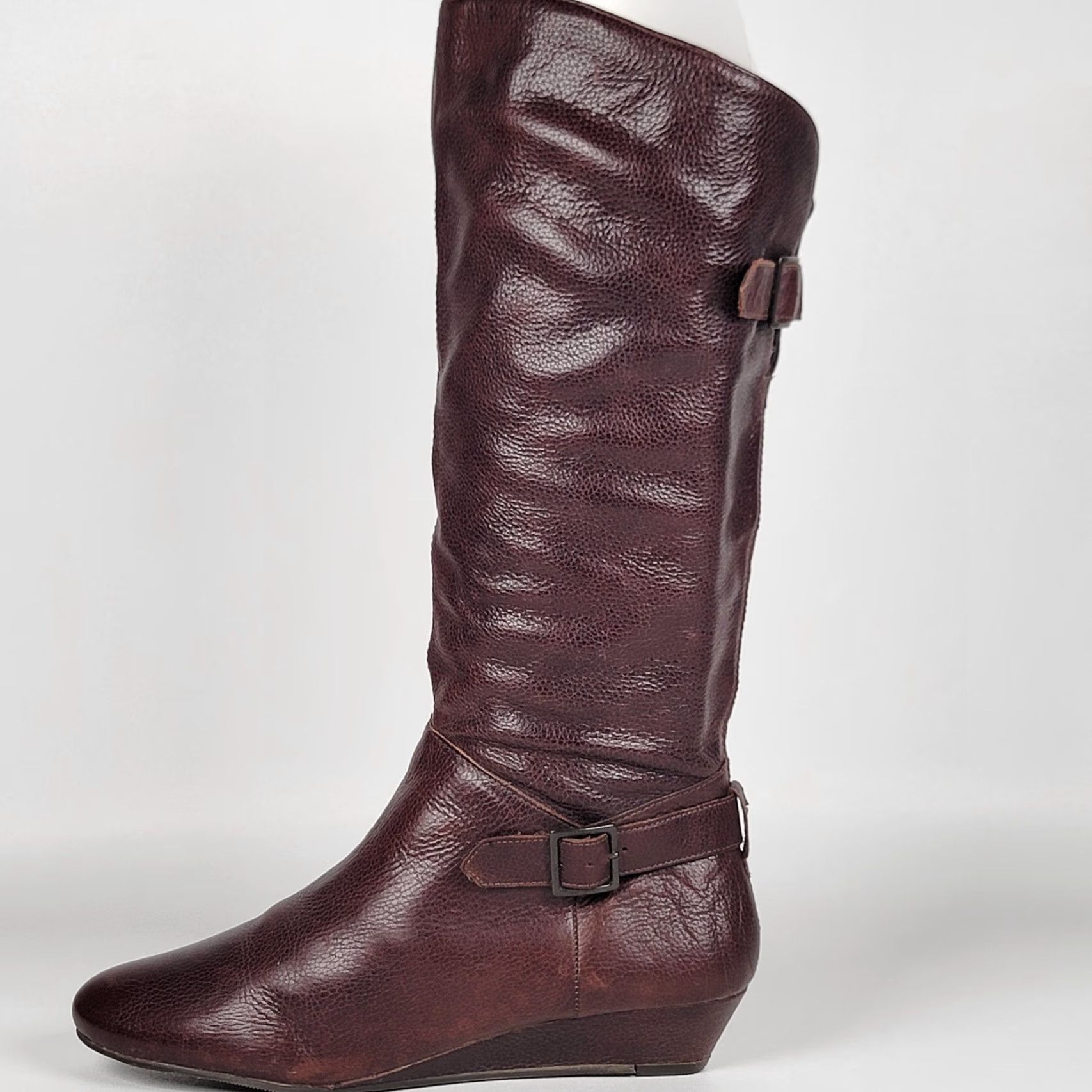 Vintage VINTAGE Cathy Jean Leather Riding Boots Knee High Boots Women US Size 9 Brown Round Toe Zip Wedge Heel 16" Shaft Made in Brazil Size 30" / US 8 / IT 44 - 6 Thumbnail