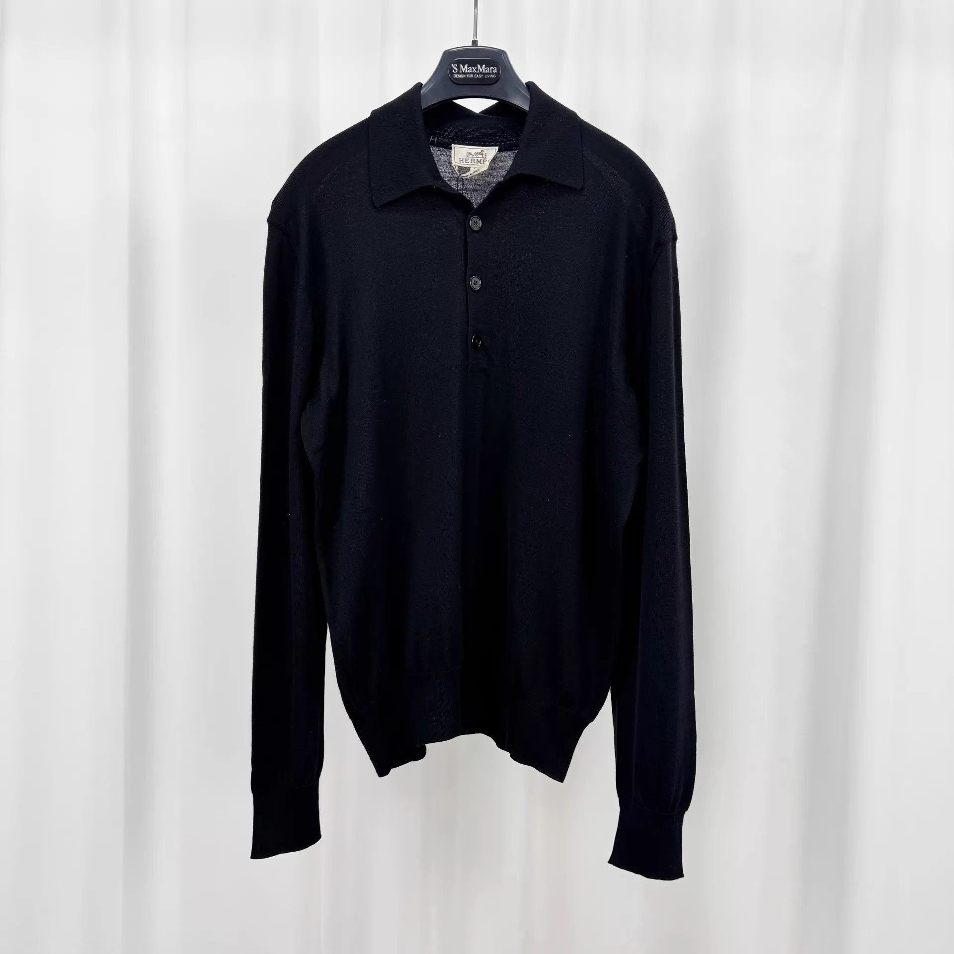 Hermes Hermes Black Wool Knit Polo Longsleeve L 99 New Size US L / EU 52-54 / 3 - 1 Thumbnail