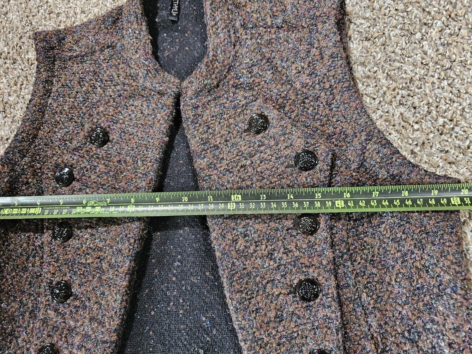 Designer Ethyl Brown Tweed Like Open Vest Medium Size M / US 6-8 / IT 42-44 - 5 Thumbnail