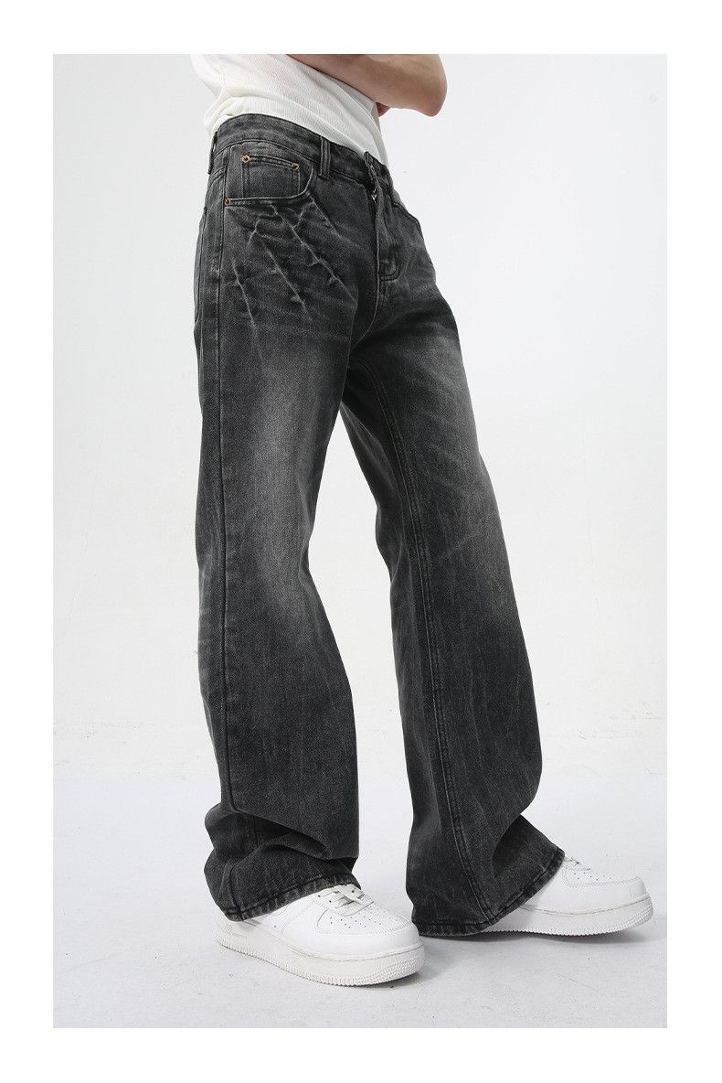 Vintage Japanese retro lightning black and gray trendy flared jeans Size US 32 / EU 48 - 4 Thumbnail