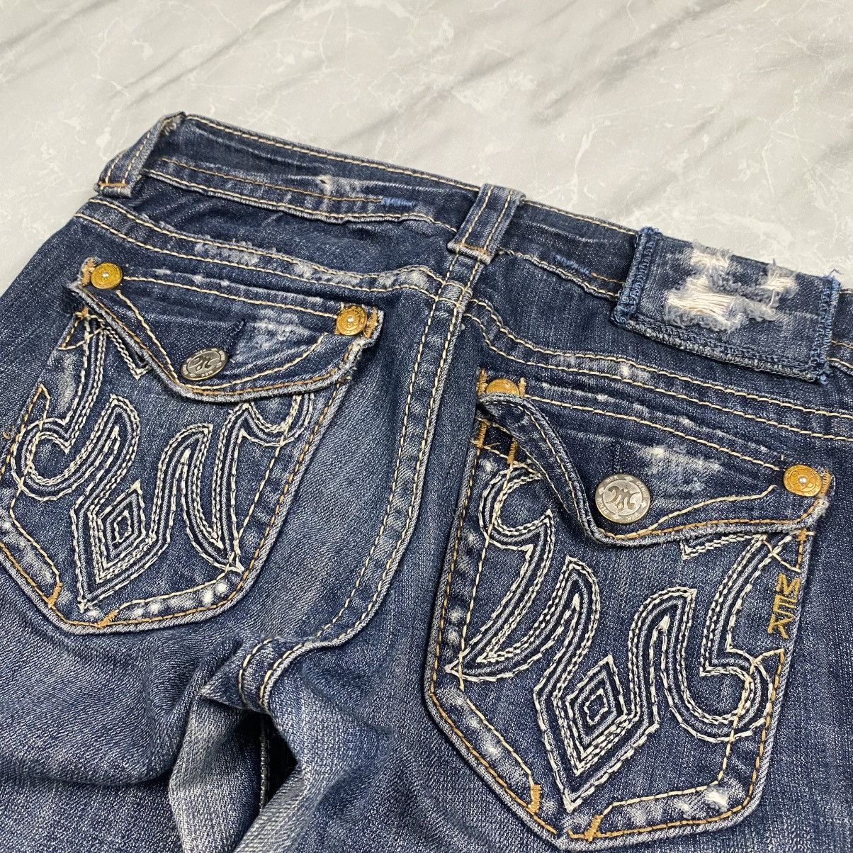 Mek Denim Rare y2k Mek Denim USA Tribal Washed Flare Denim Size 28" / US 6 / IT 42 - 5 Thumbnail