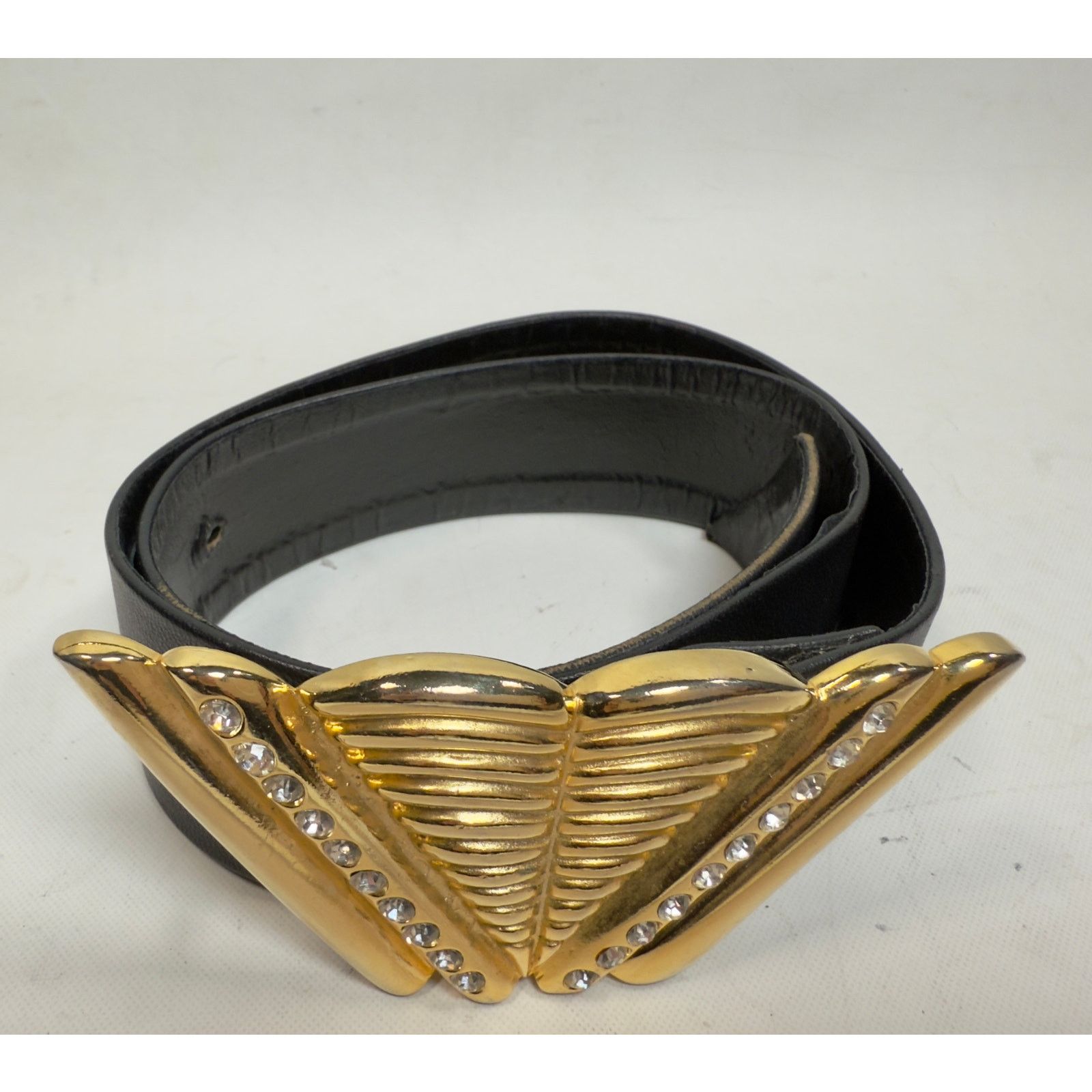 Designer Vintage Georges Gallet Gold/Rhinestone Art Deco Belt size S Size ONE SIZE - 2 Thumbnail