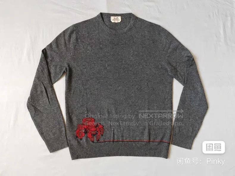 Hermes Hermes Men's cashmere sweater, deep gray color, 30% cashme Size US L / EU 52-54 / 3 - 1 Thumbnail