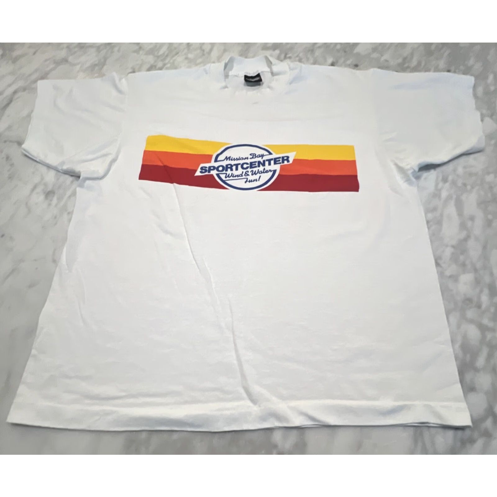 Vintage VINTAGE Screen Stars Graphic Tee XL Unisex Short Sleeve White 1980s Mission Bay Sport Center Beach Size US XL / EU 56 / 4 - 2 Thumbnail