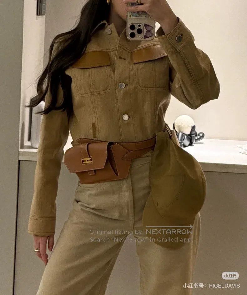 Hermes Hermes 24 Spring/Summer Khaki Canvas and Leather Short Jac Size XS / US 0-2 / IT 36-38 - 8 Thumbnail