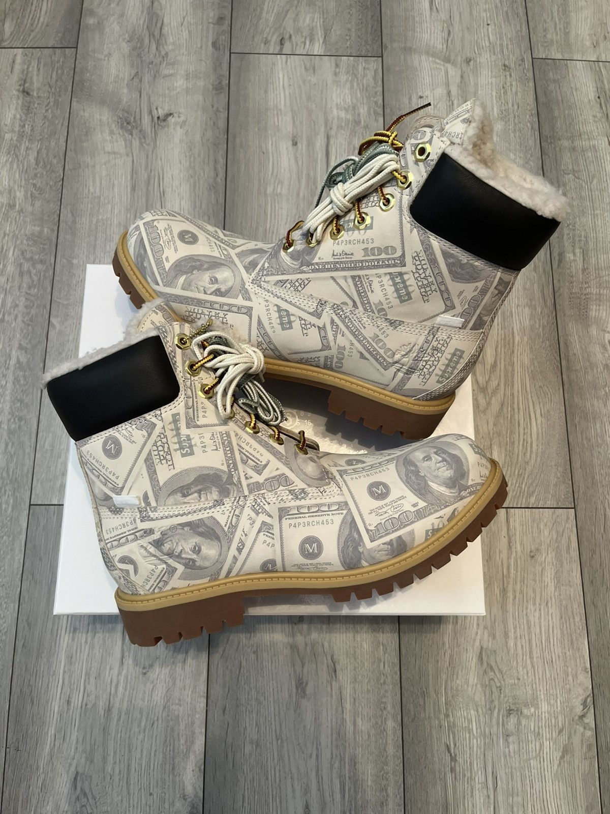 Maison Margiela × Supreme Supreme MM6 Maison Margiela Timberland Boot $100 Bills Size US 9 / EU 42 - 1 Thumbnail