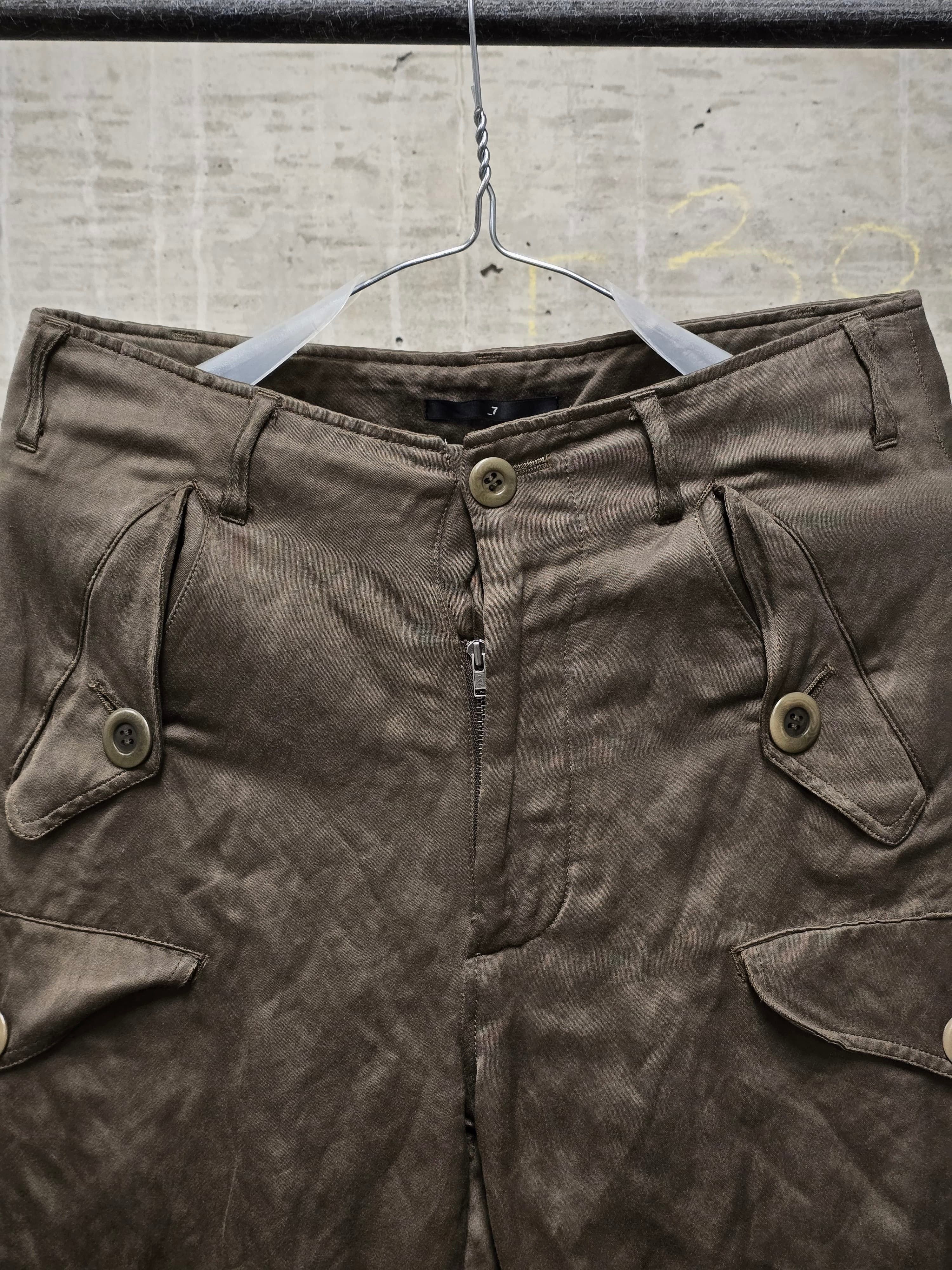 Julius Julius_7 Khaki Rayon Military Cargo Pants Size US 28 / EU 44 - 3 Thumbnail