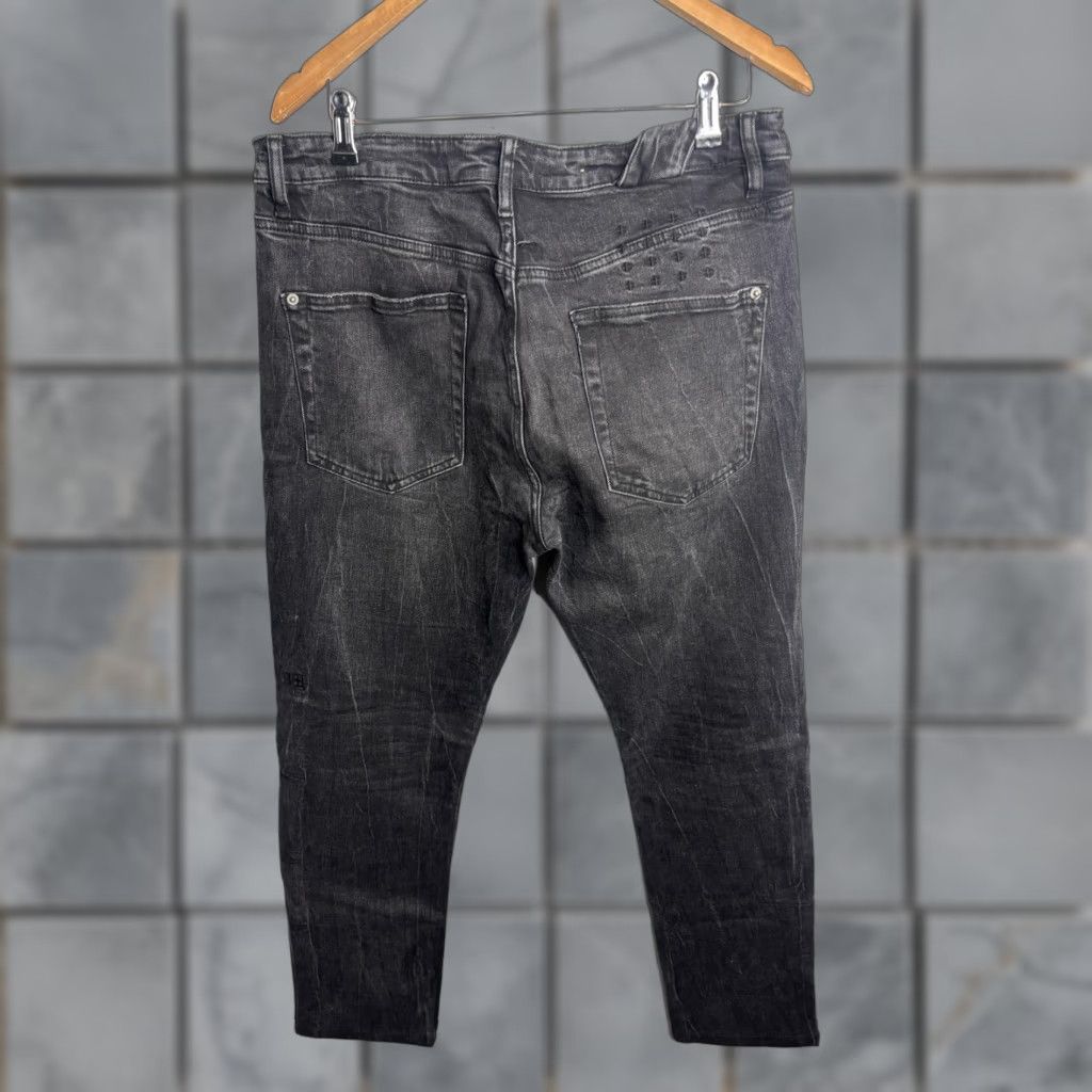 Ksubi Ksubi Jeans Mens 34x33 Black Skinny Stretch Denim Faded Wash Cross Embroidery Size US 34 / EU 50 - 1 Thumbnail