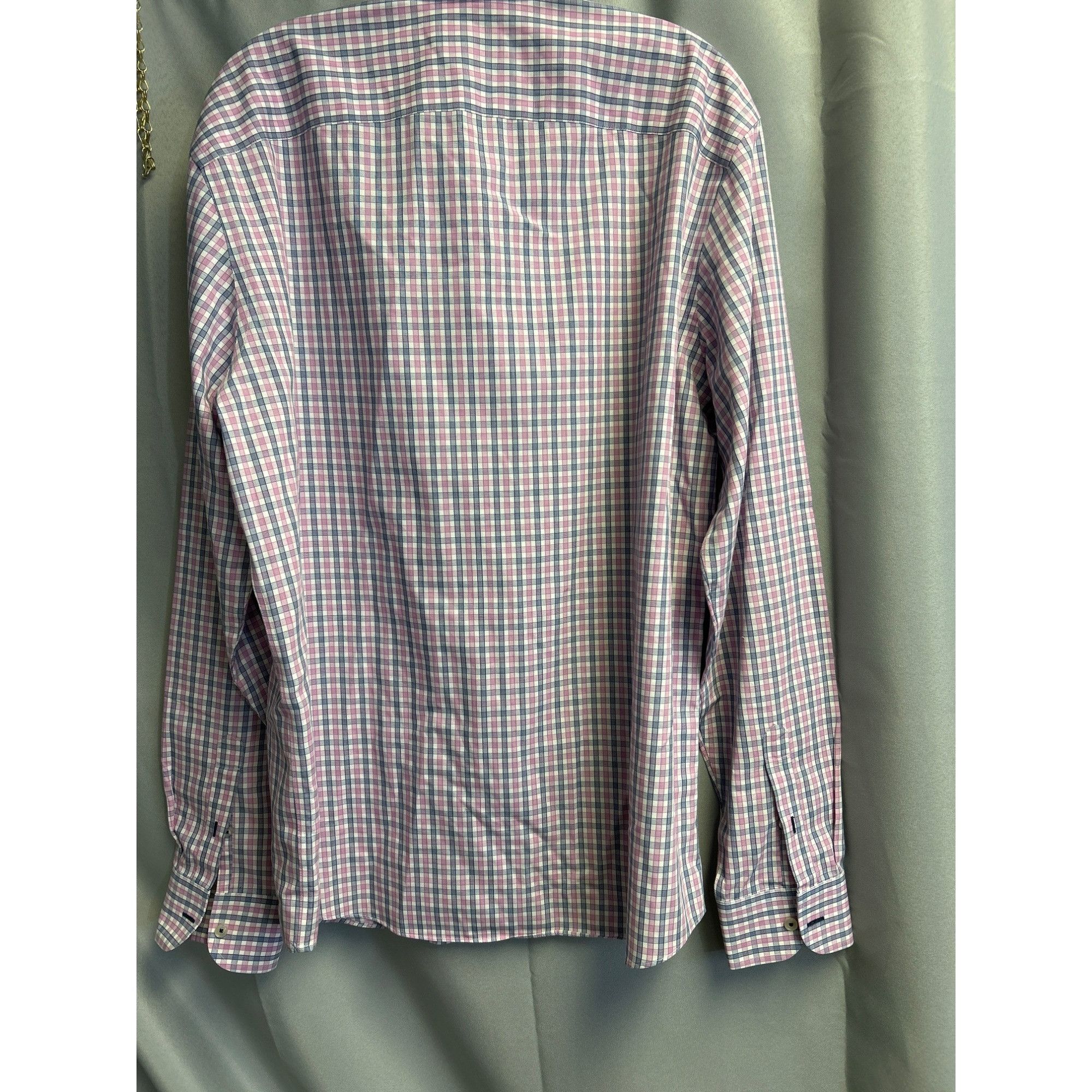 UNTUCKit UNtuckit Mens XL Pink & Blue Checkered Long Sleeve Shirt SKU Size US XL / EU 56 / 4 - 2 Thumbnail